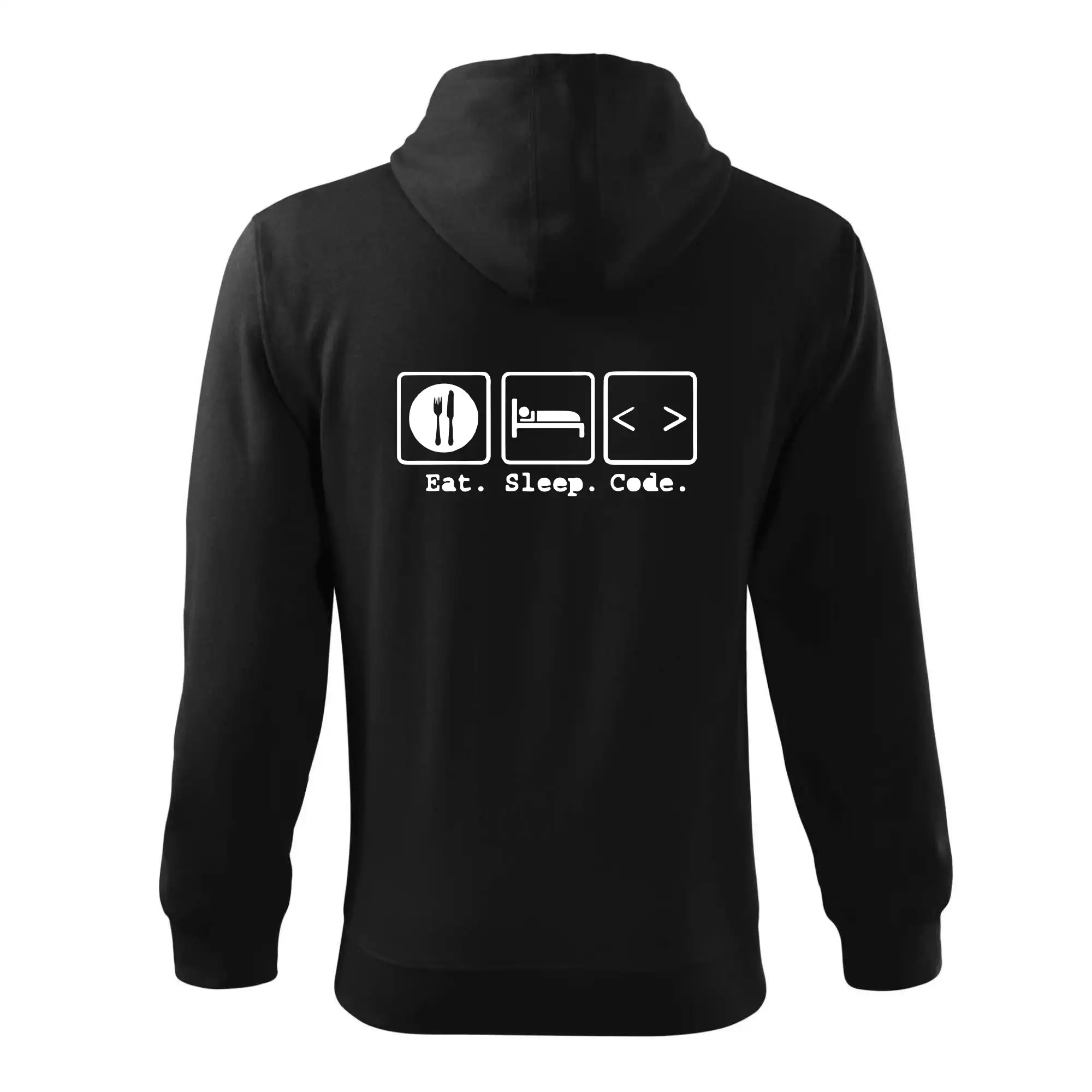 Eat sleep repeat - Eat sleep Code - Mikina s kapucňou na zips trendy zipper