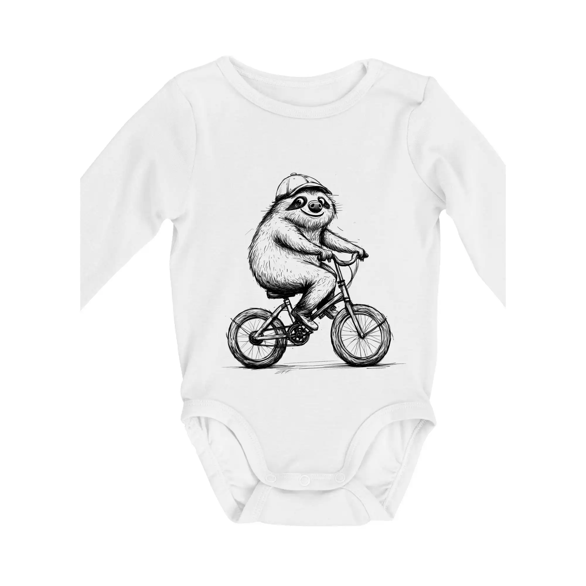 Tričko ako darček pre cyklistu - Leňochod na bicykli - Body dojčenské s dlhým rukávom