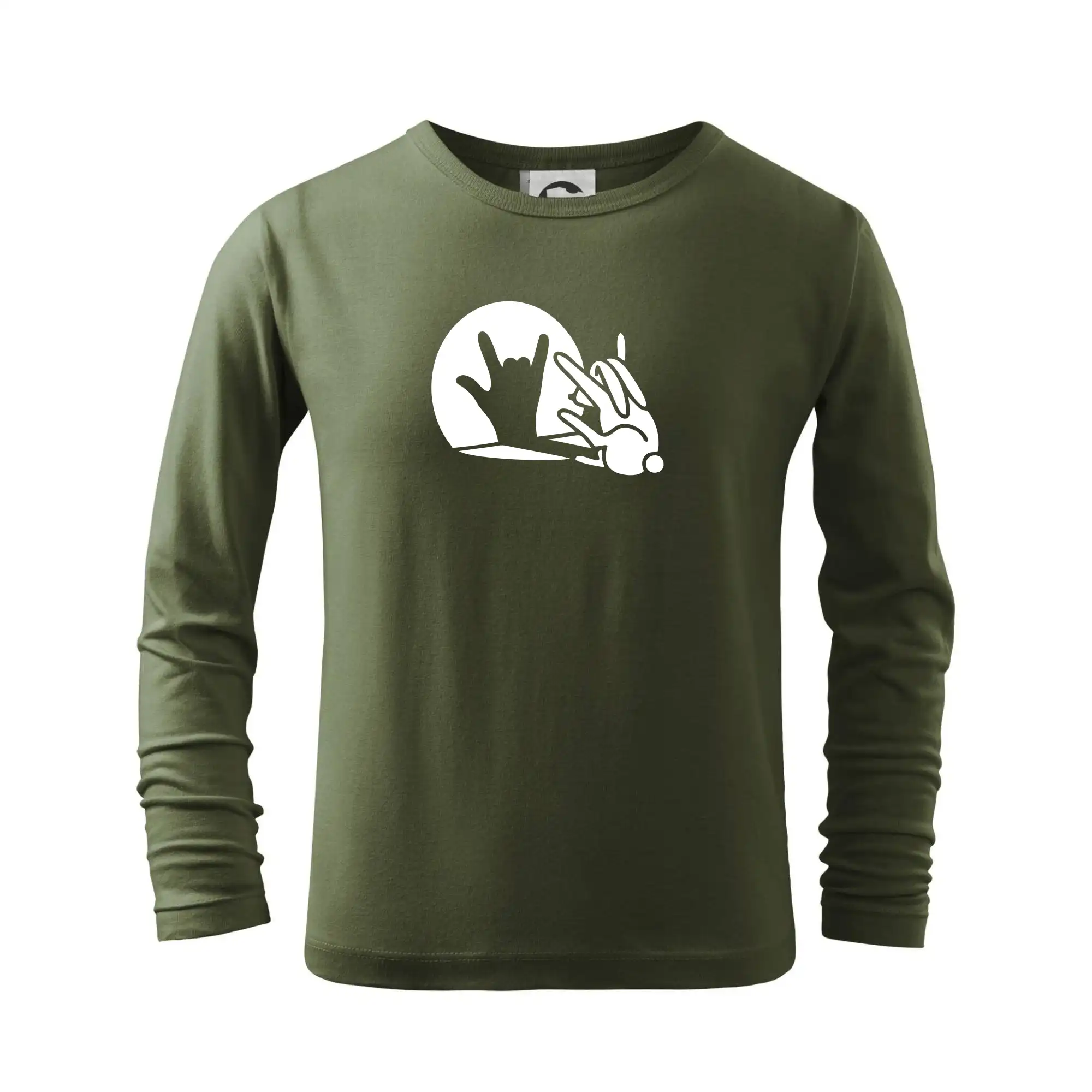 Veľkonočné tričká - Zajac tieň rock - Tričko detské Long Sleeve