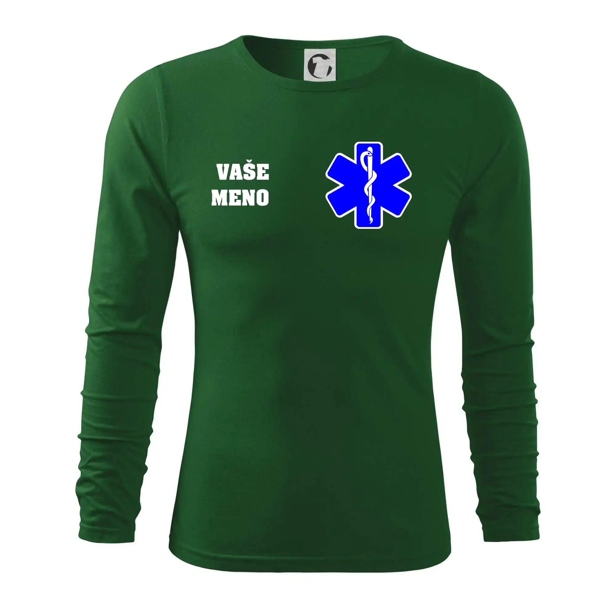 Originálne tričká pre hasičov - Rescue - Vaše meno - Tričko s dlhým rukávom FIT-T long sleeve