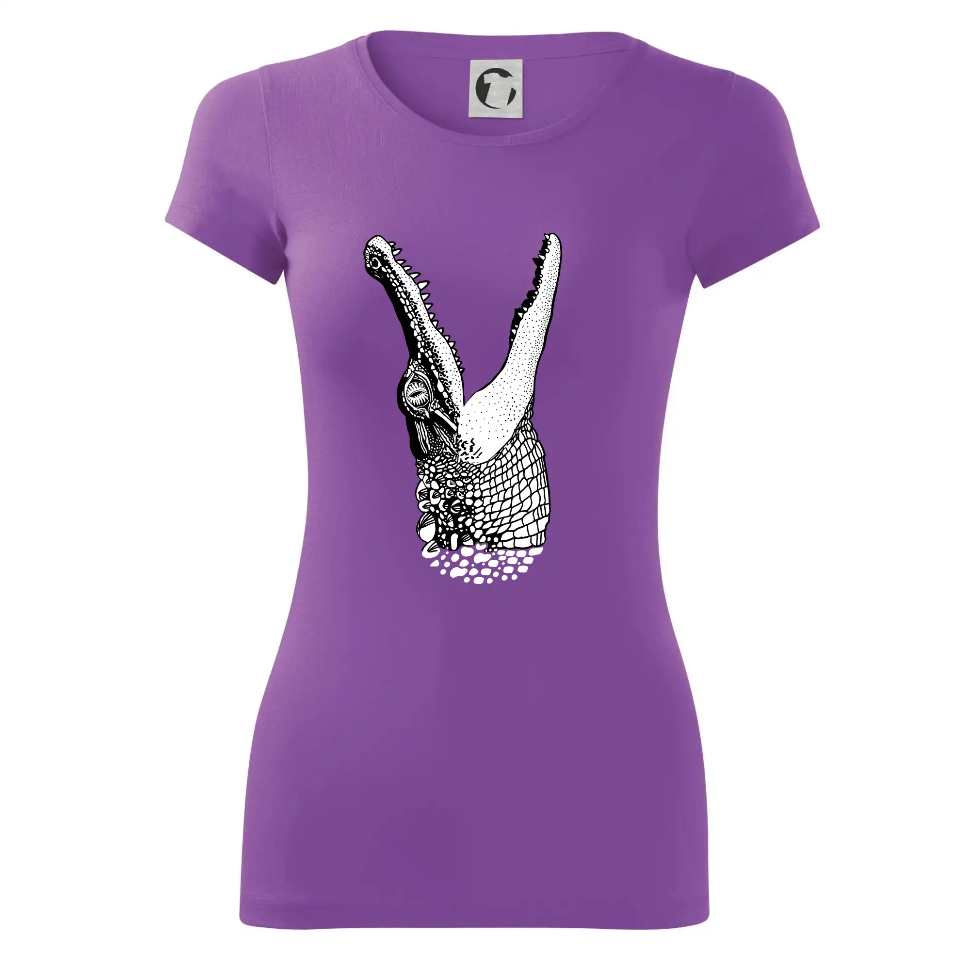 Tričká so zvieratami - Krokodíl kreslený  (Pecka design) - Dámske tričko Glance - Priliehavejší strih