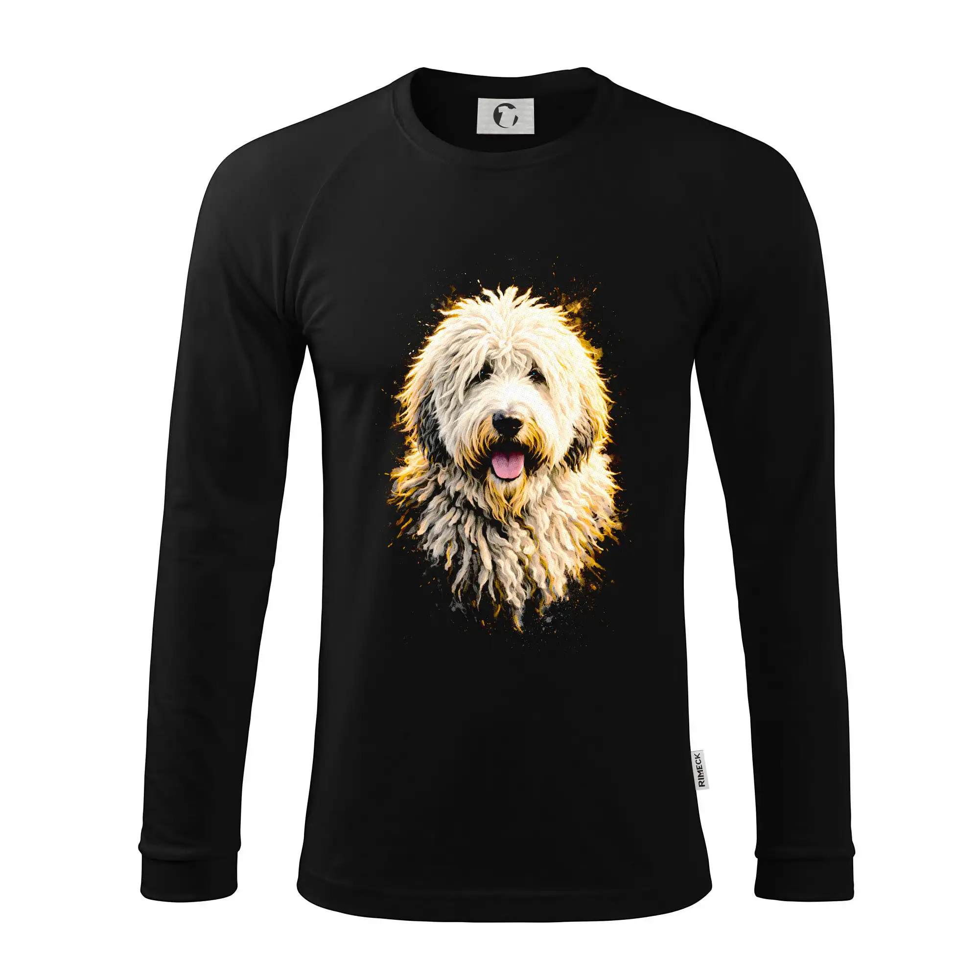 Ostatné psie plemená - Obrázok poltón komondor hlava - Pánske tričko s dlhým rukávom LS130