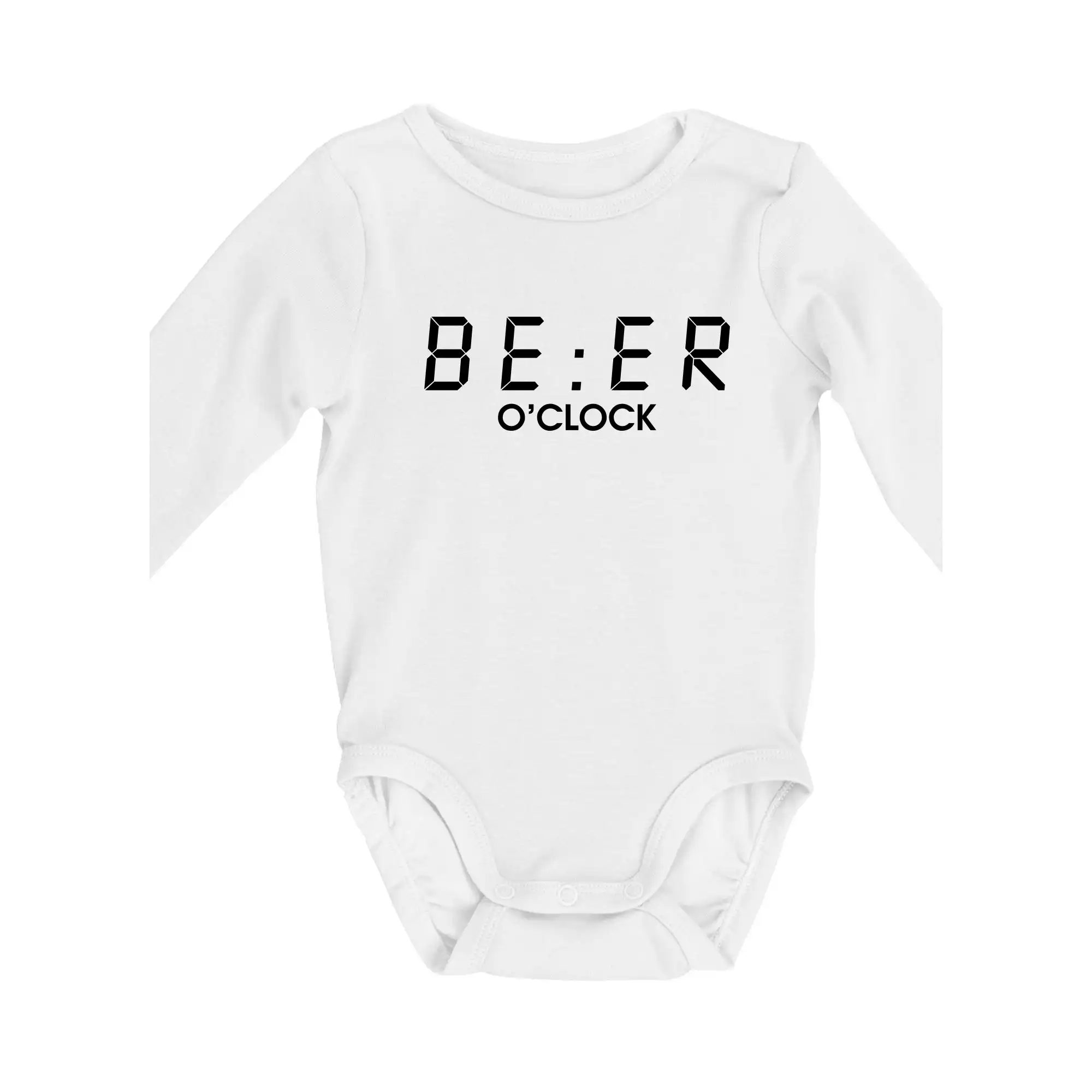 Vtipná tričká pre pivárov - Beer hodiny - Body dojčenské s dlhým rukávom