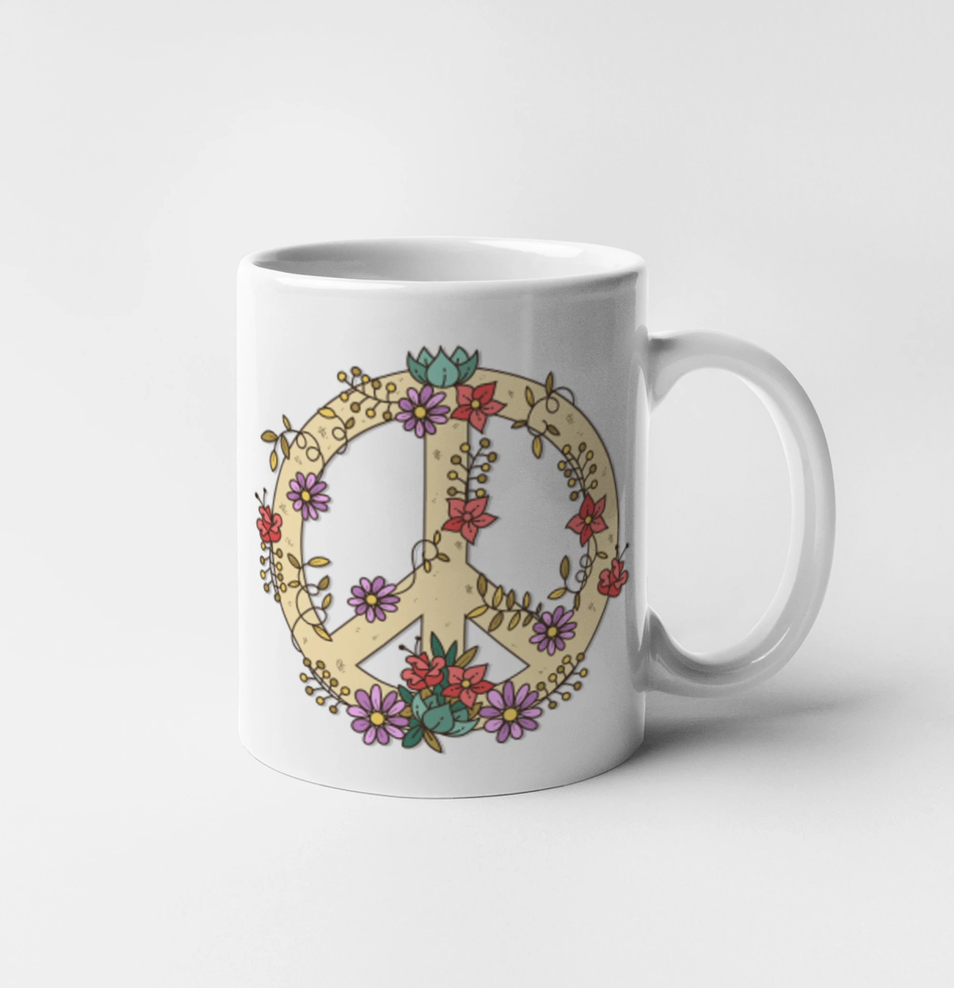 Tričká pre pohodový ľudí - Peace symbol pieskový - Hrnček 
