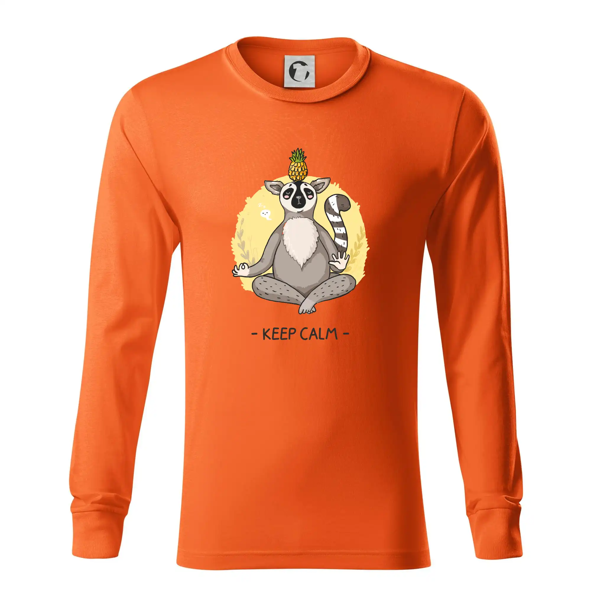 Tričká na jógu - Yoga - keep calm kreslený - Tričko s dlhým rukávom LS R05