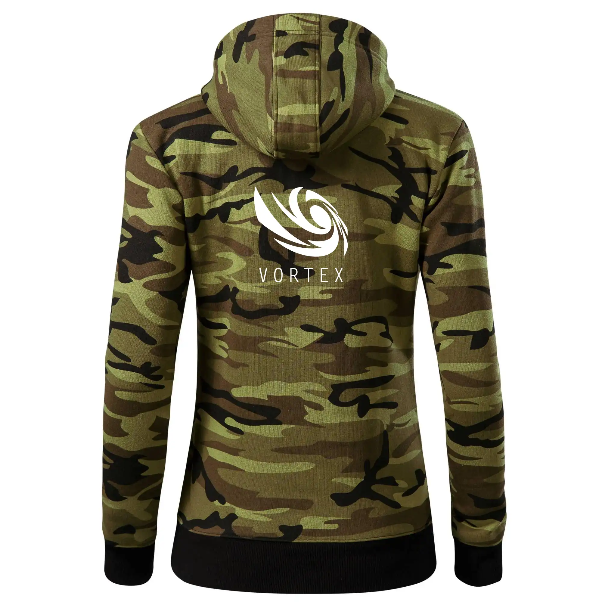 Tričká, mikiny a šiltovky pre Youtubery - Vortex logo jednofarebné - Mikina dámska trendy zipper s kapucňou