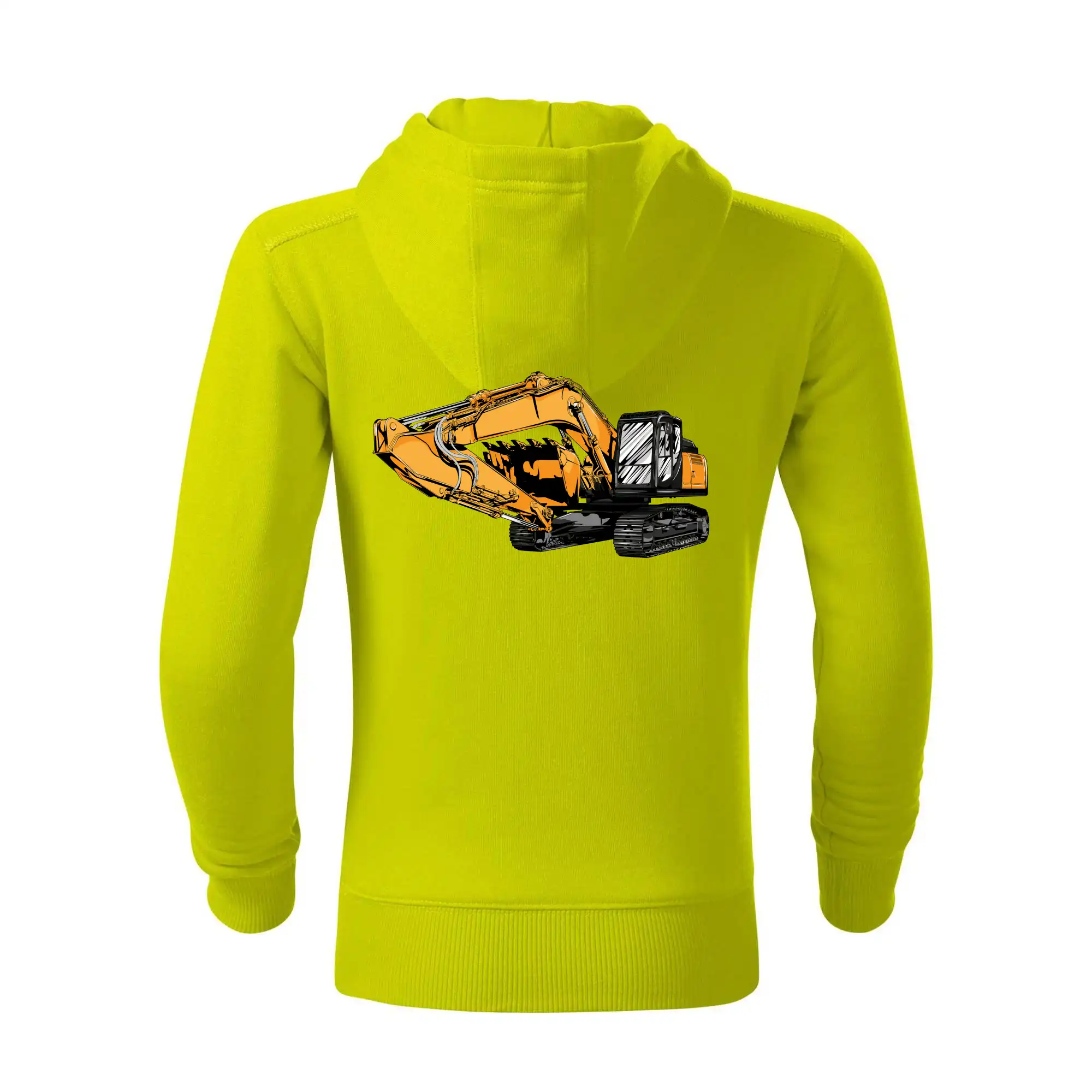 Žlutý bagr z boku