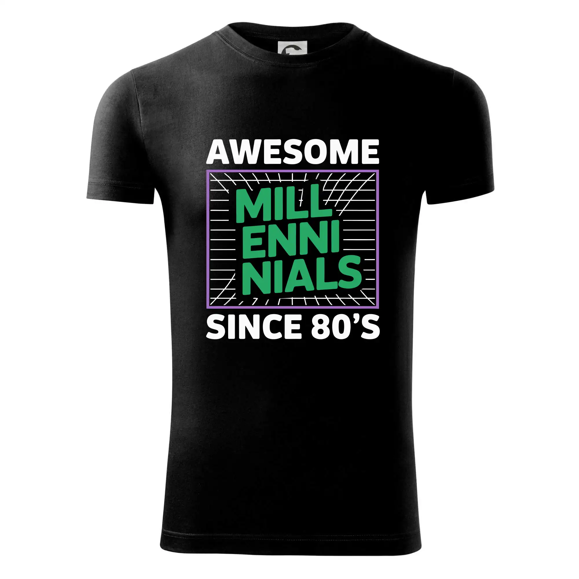 Tričká s motívmi ktoré frčia na internete - Generace Y - Zelený Awesome Millennials Since 80's - Viper FIT - Pánske zúžené tričko