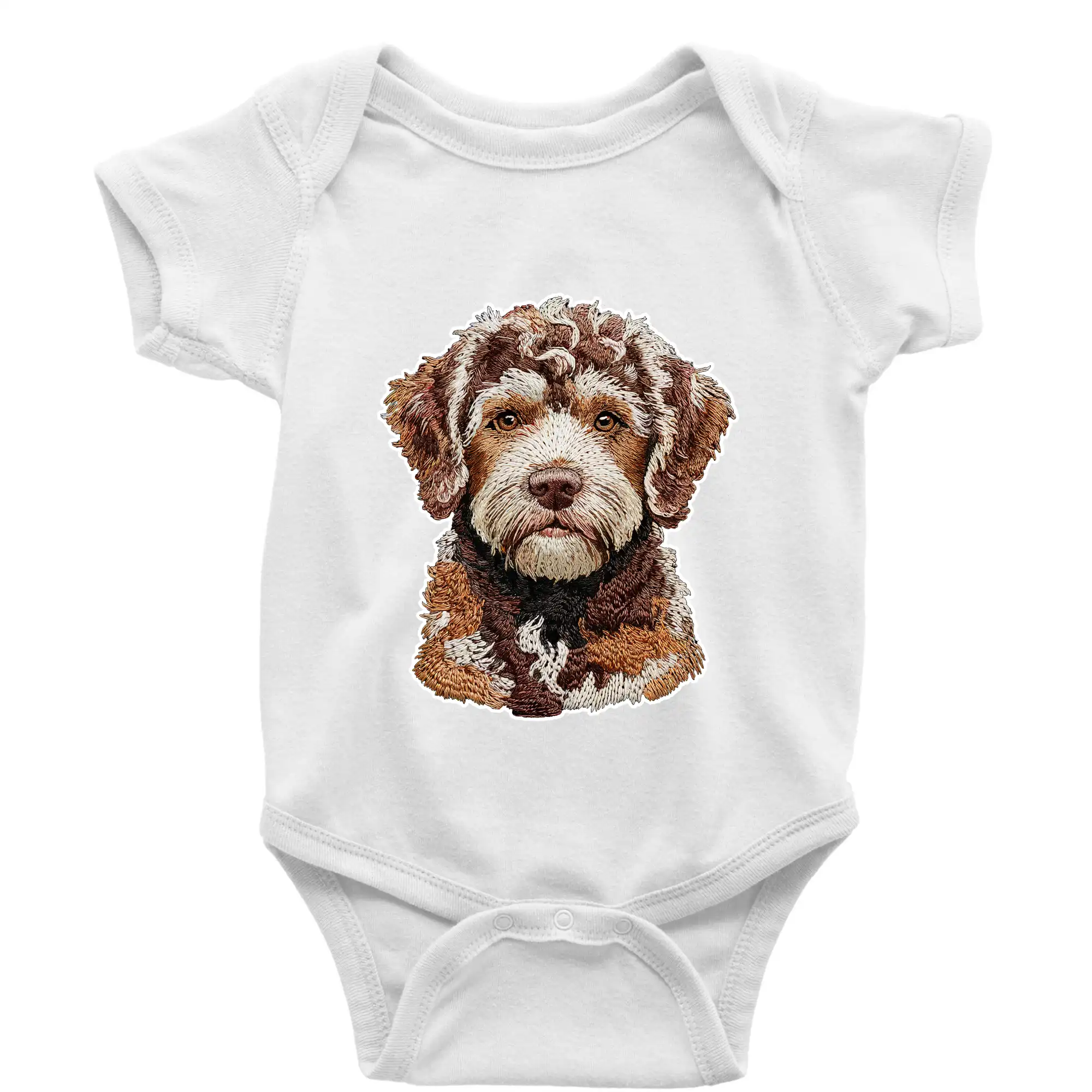 Ostatné psie plemená - Lagotto romagnolo vyšívaná hlava - Body dojčenské s krátkym rukávom