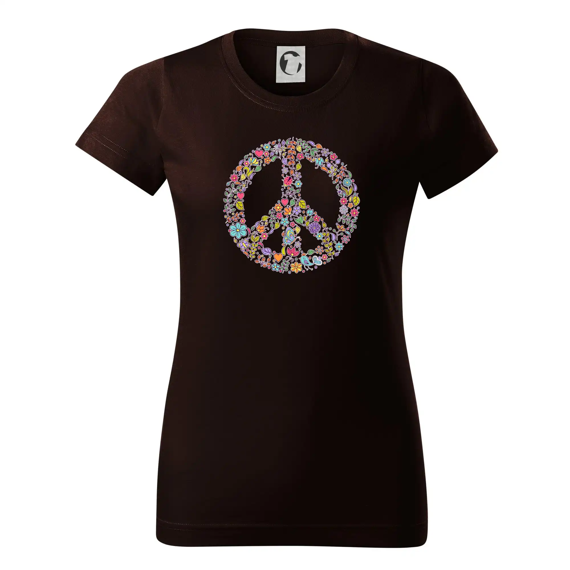 Tričká pre pohodový ľudí - Peace symbol lístočky - Dámske tričko basic - ľahko voľnejšie a dlhšie