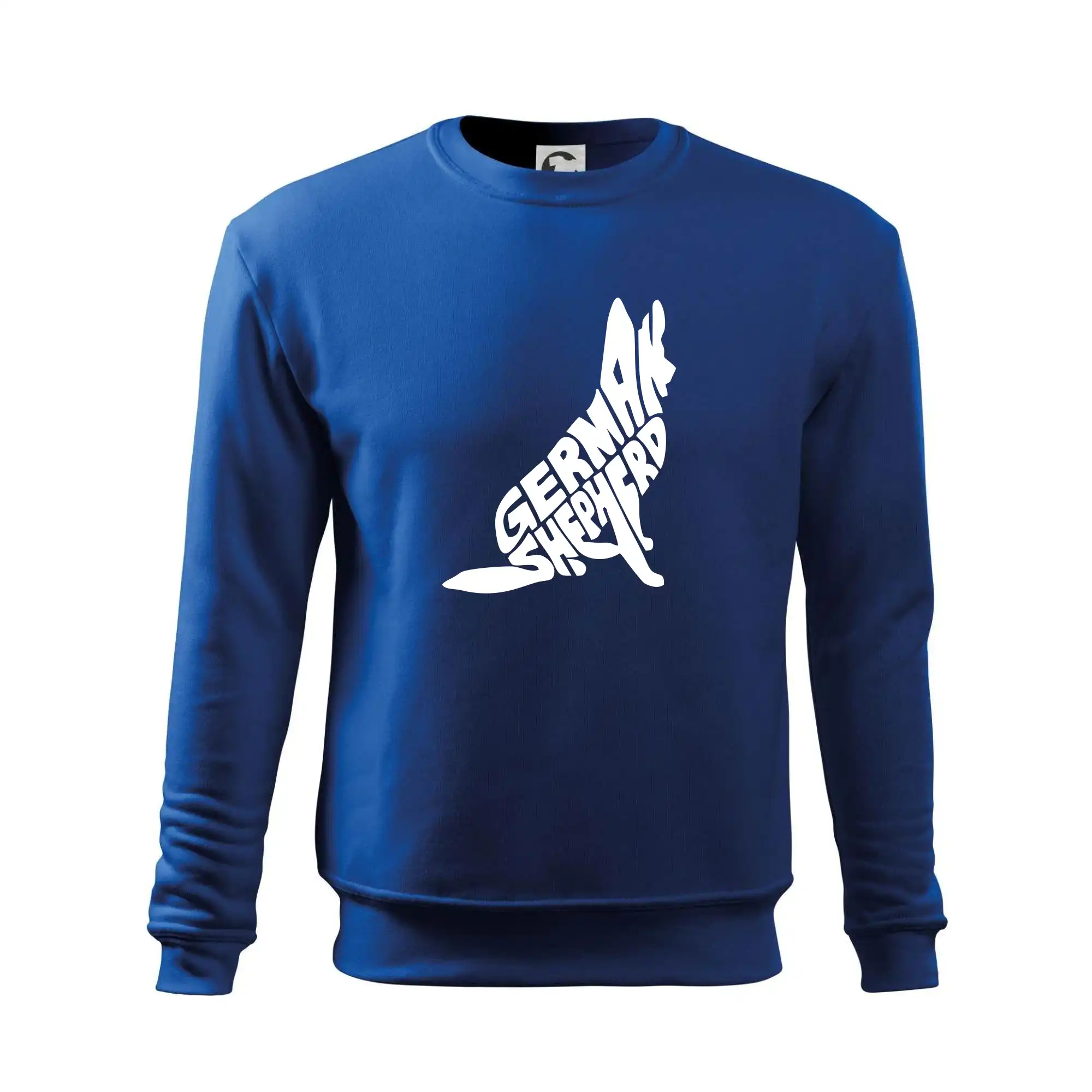 Německý ovčák sedící napis