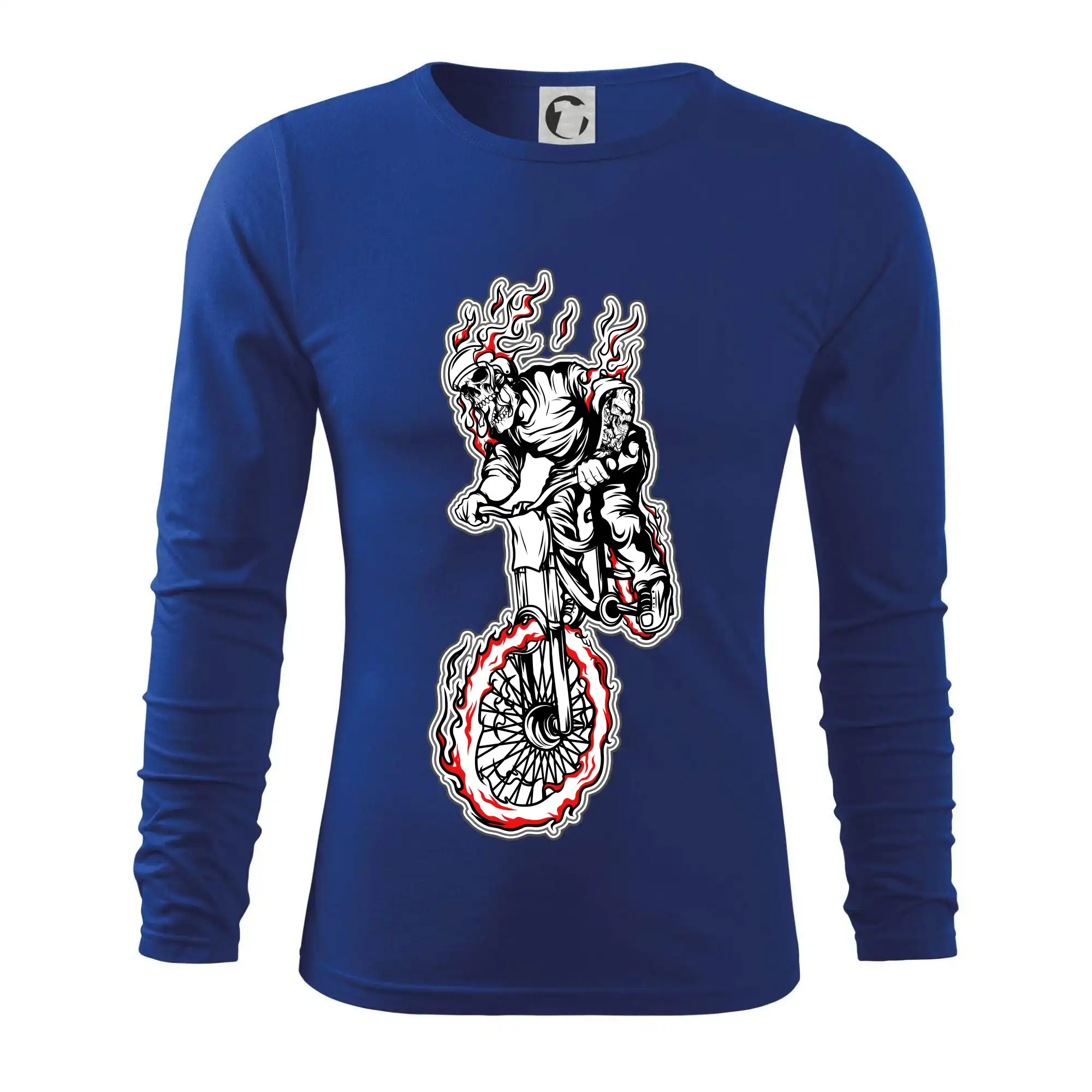 Tričko ako darček pre cyklistu - Kostra downhill - Tričko s dlhým rukávom FIT-T long sleeve