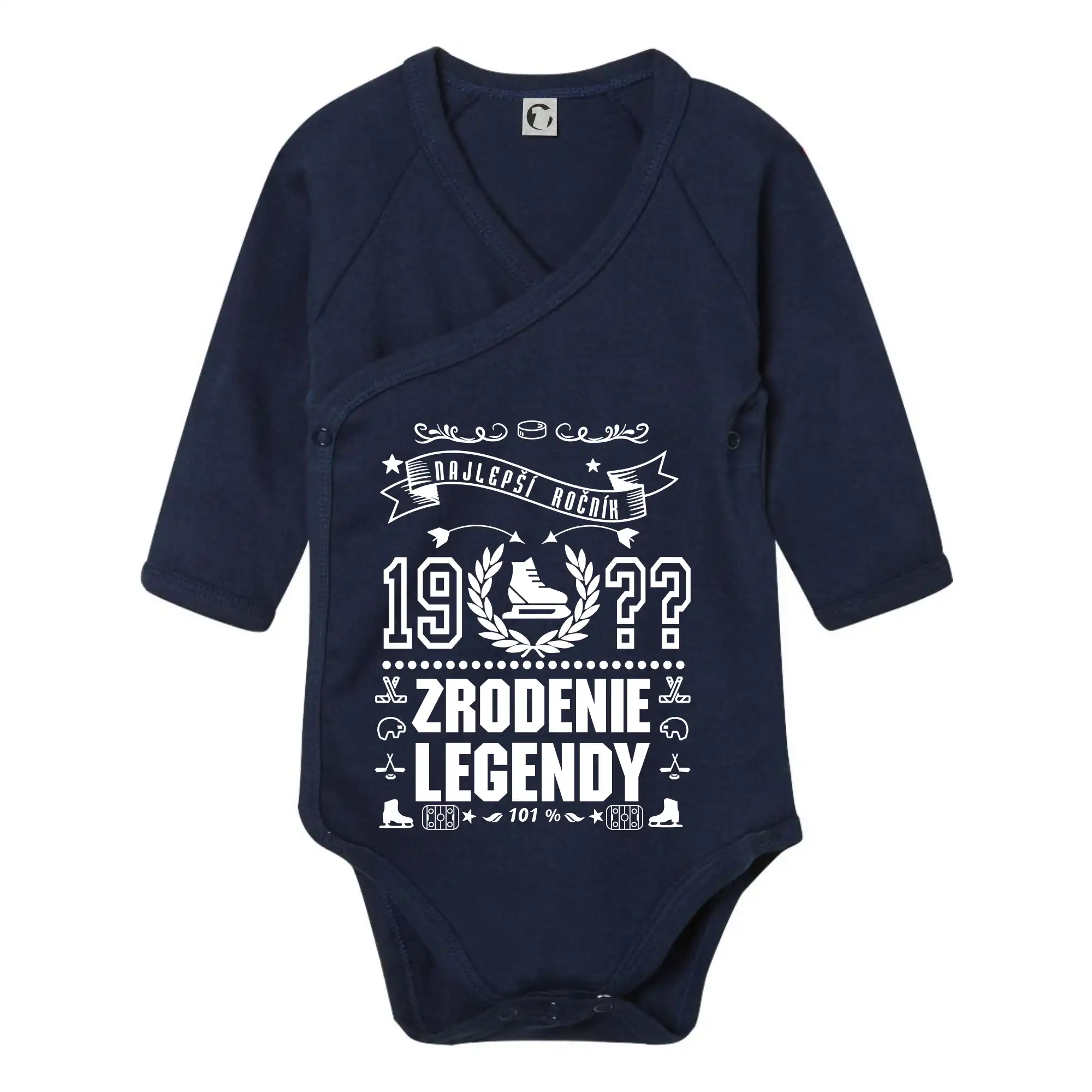Trička Zrodenie legendy - Zrodenie legendy pre hokejistu - Body zavinovacie s dlhým rukávom