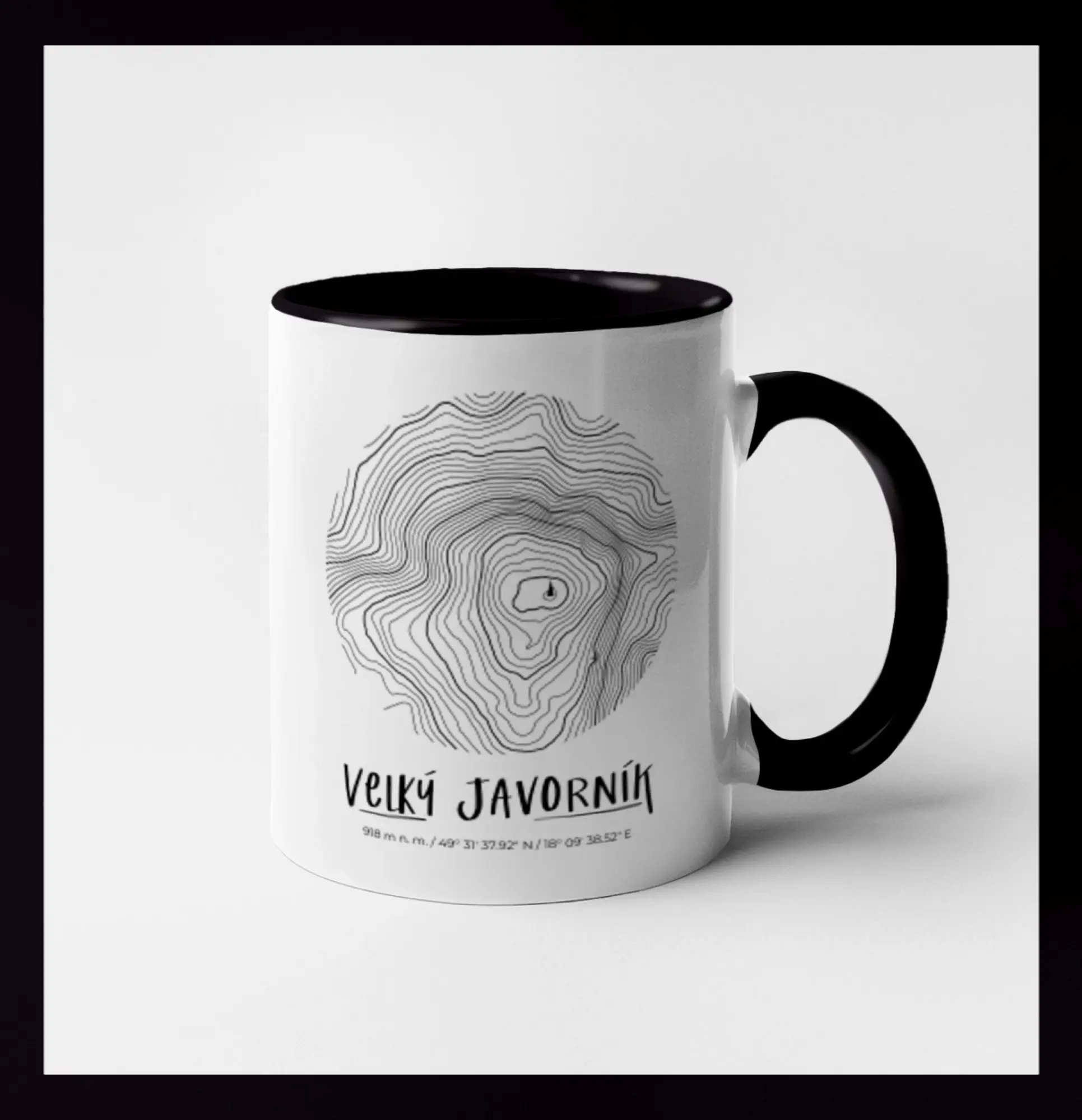 Velký Javorník - vrstevnice v kruhu