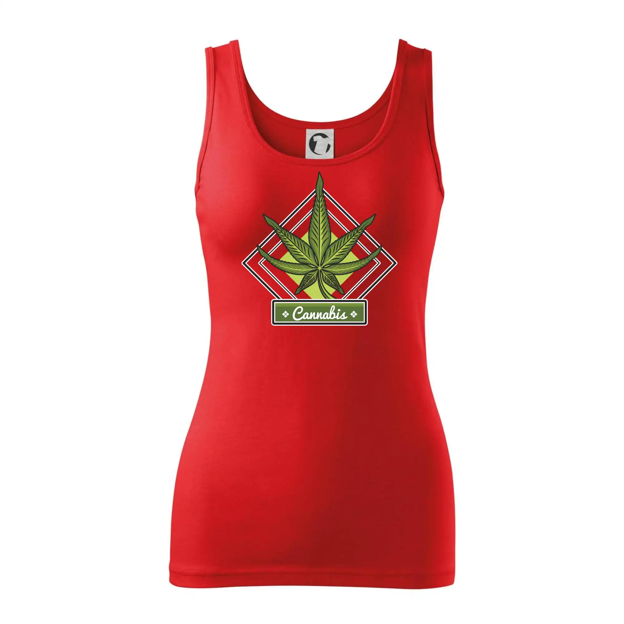 Tričká pre pohodový ľudí - Cannabis list kosoštvorec - Dámske tielko