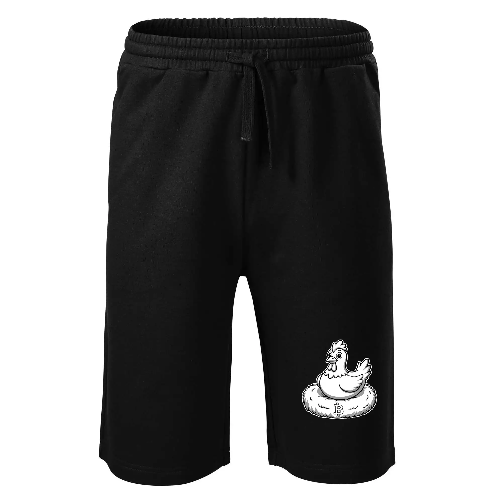 Kuře sedící na bitcoinovém hnízdě