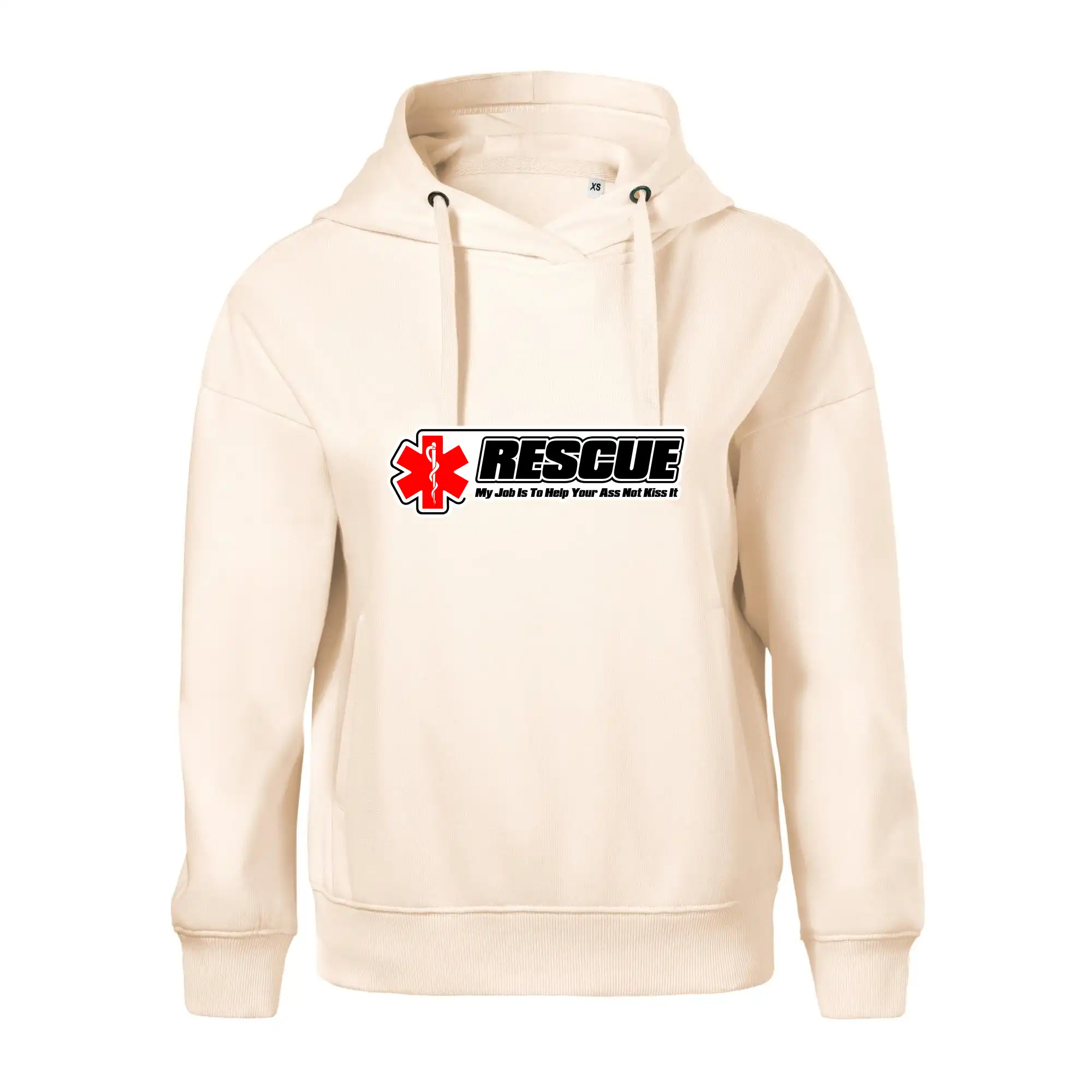Tričká a mikiny pre záchranárov a lekárov - Kvalitné oblečenie pre zdravotníkov - Rescue My Job Is To Help Your Ass Not Kiss It - Oversized mikina dámská Moon - kratšia + širšia