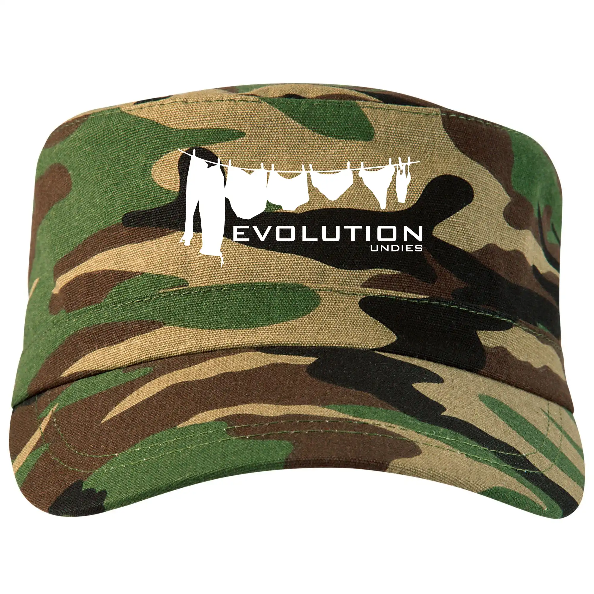 Tričká s potlačou evolúcia - Evolúcia spodnej bielizne - Šiltovka CAMO