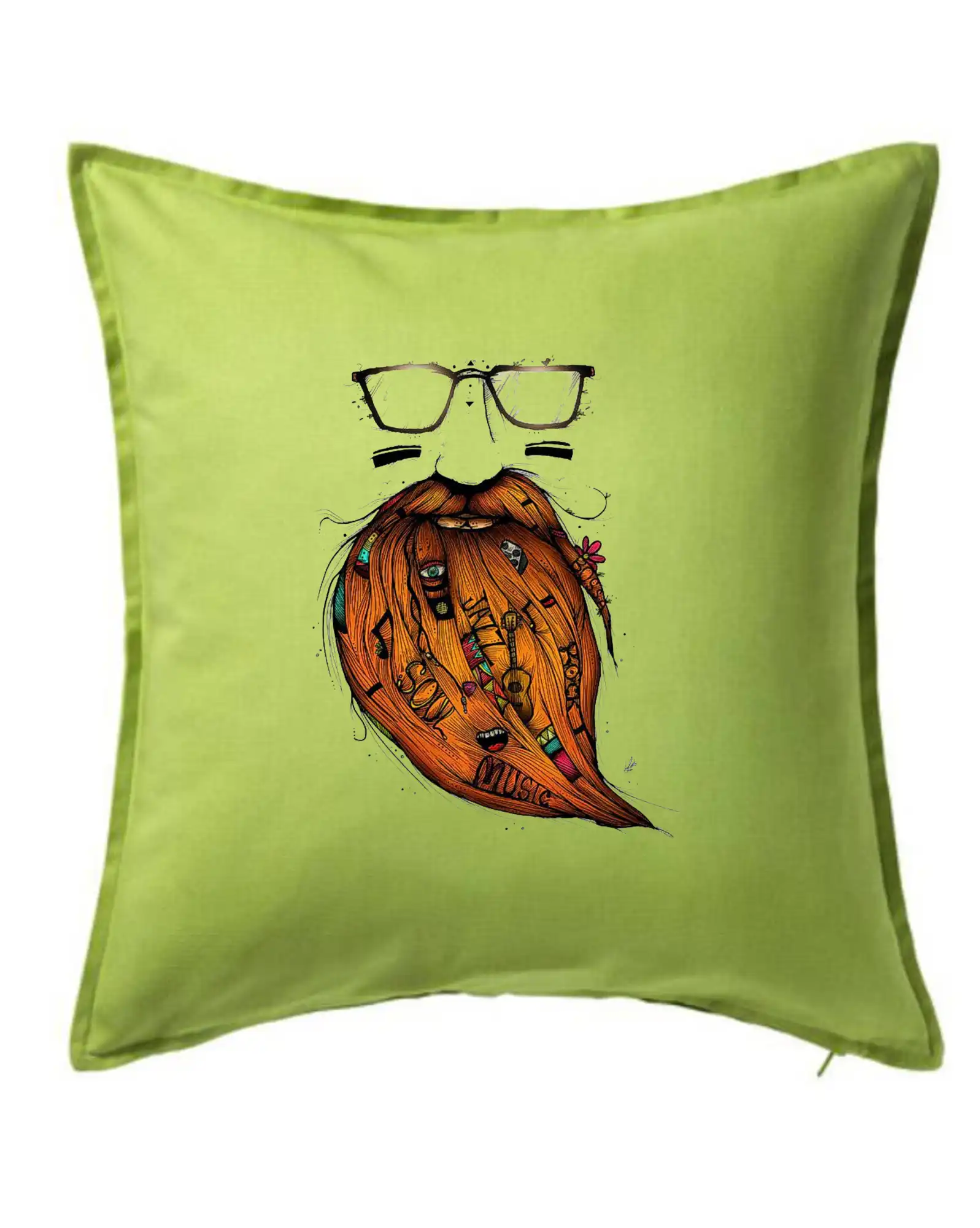 Tričká s fúzikmi - Mustache music - Vankúš 50x50