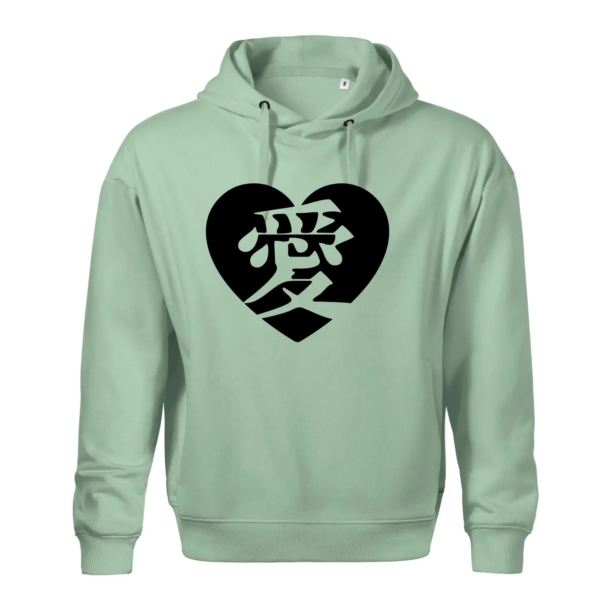 Tričká pre zamilovaných - Láska japonština čínština - Oversized mikina pánska Moon - kratšia + širšia