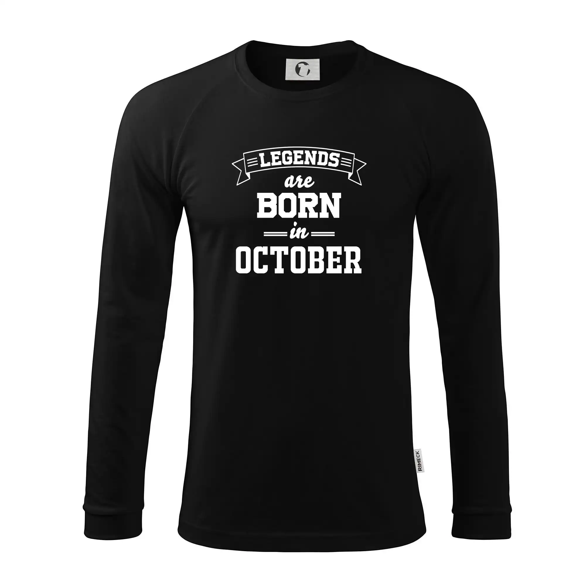 Tričká pre narodených v októbri - Legends are born in October - Pánske tričko s dlhým rukávom LS130