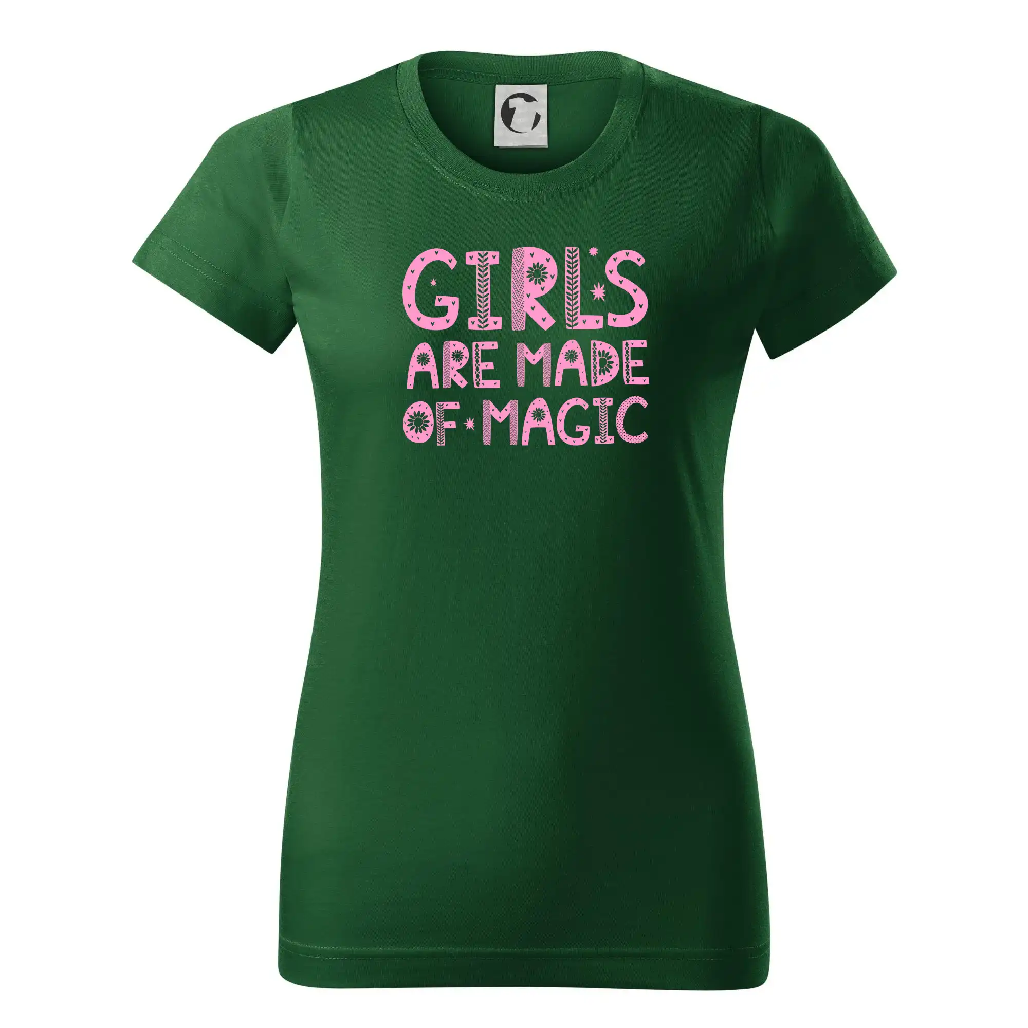 Tričká a mikiny pre dcéru - Girls are made of magic - Dámske tričko basic - ľahko voľnejšie a dlhšie