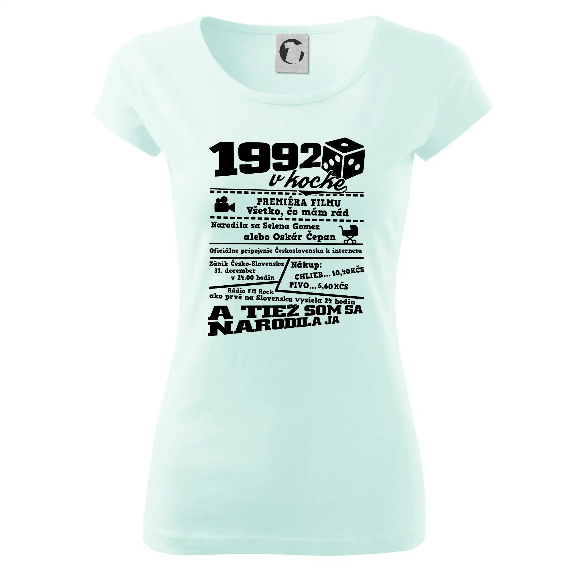 Trička s ročníkom 1992 - 1992 v kocke - Dámske tričko Pure