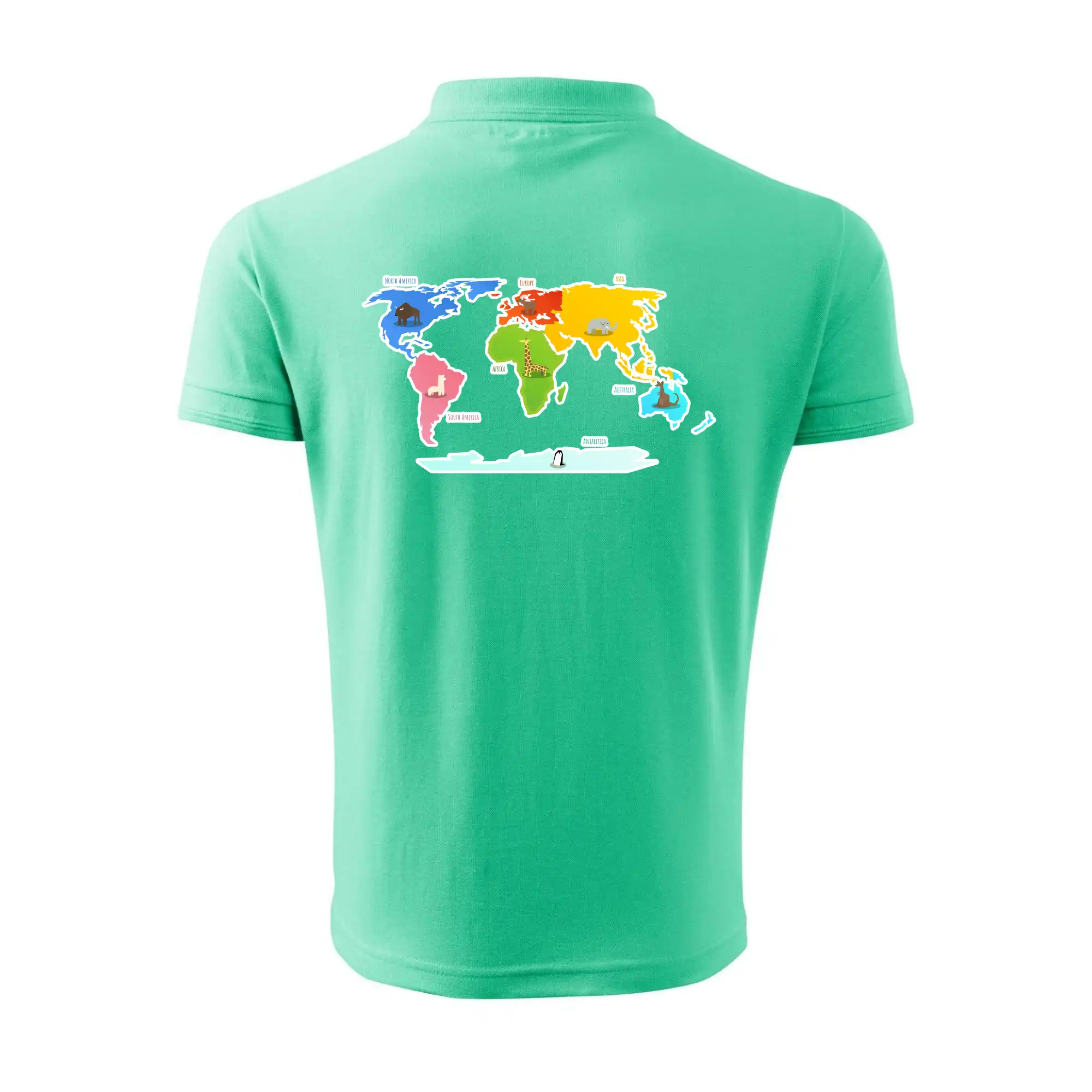 Světové kontinenty s názvy a zvířátky