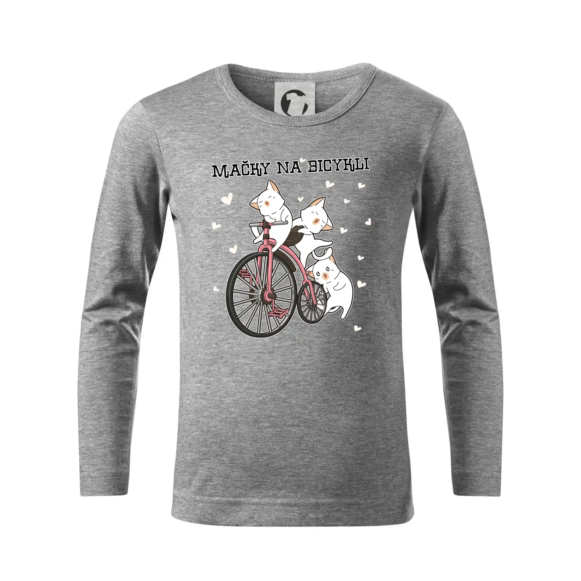 Tričko ako darček pre cyklistu - Mačky na bicykli - Tričko detské Long Sleeve
