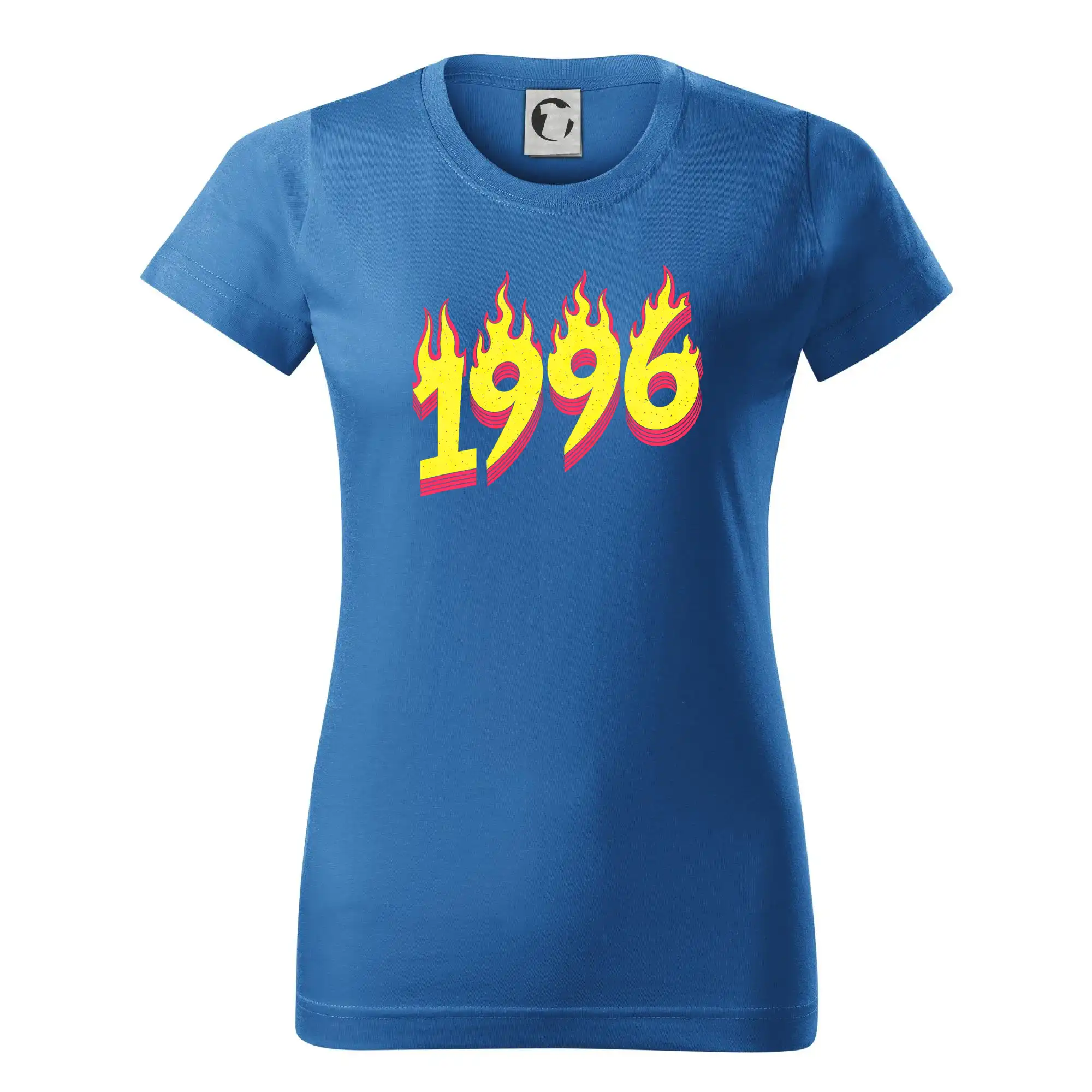 Trička s ročníkom 1996 - Narodeniny v ohni 1996 - Dámske tričko basic - ľahko voľnejšie a dlhšie