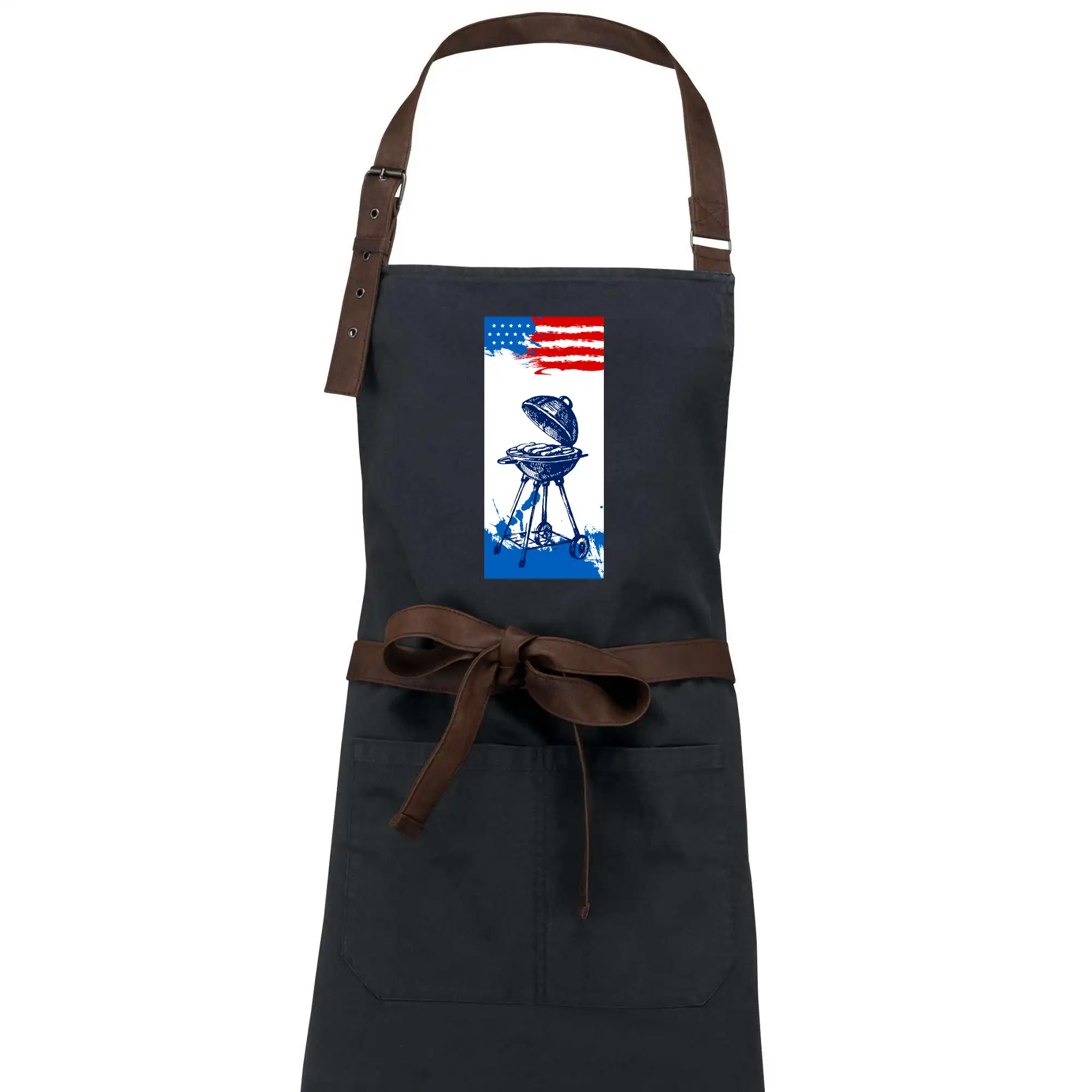 Tričká a zástery na grilovanie - USA BBQ draw grill - Zástera Vintage