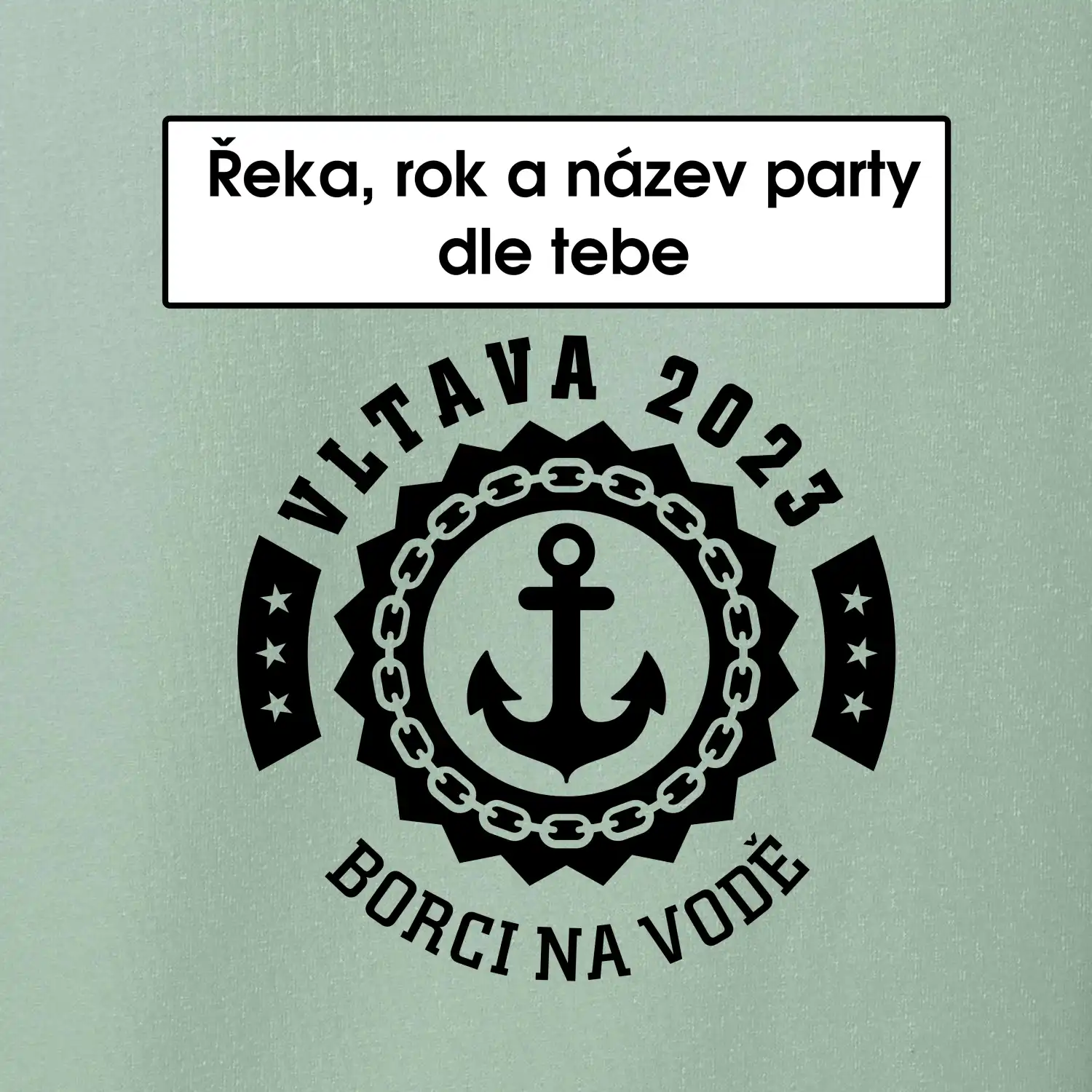 Na vodu - kotva (vlastní nápis)