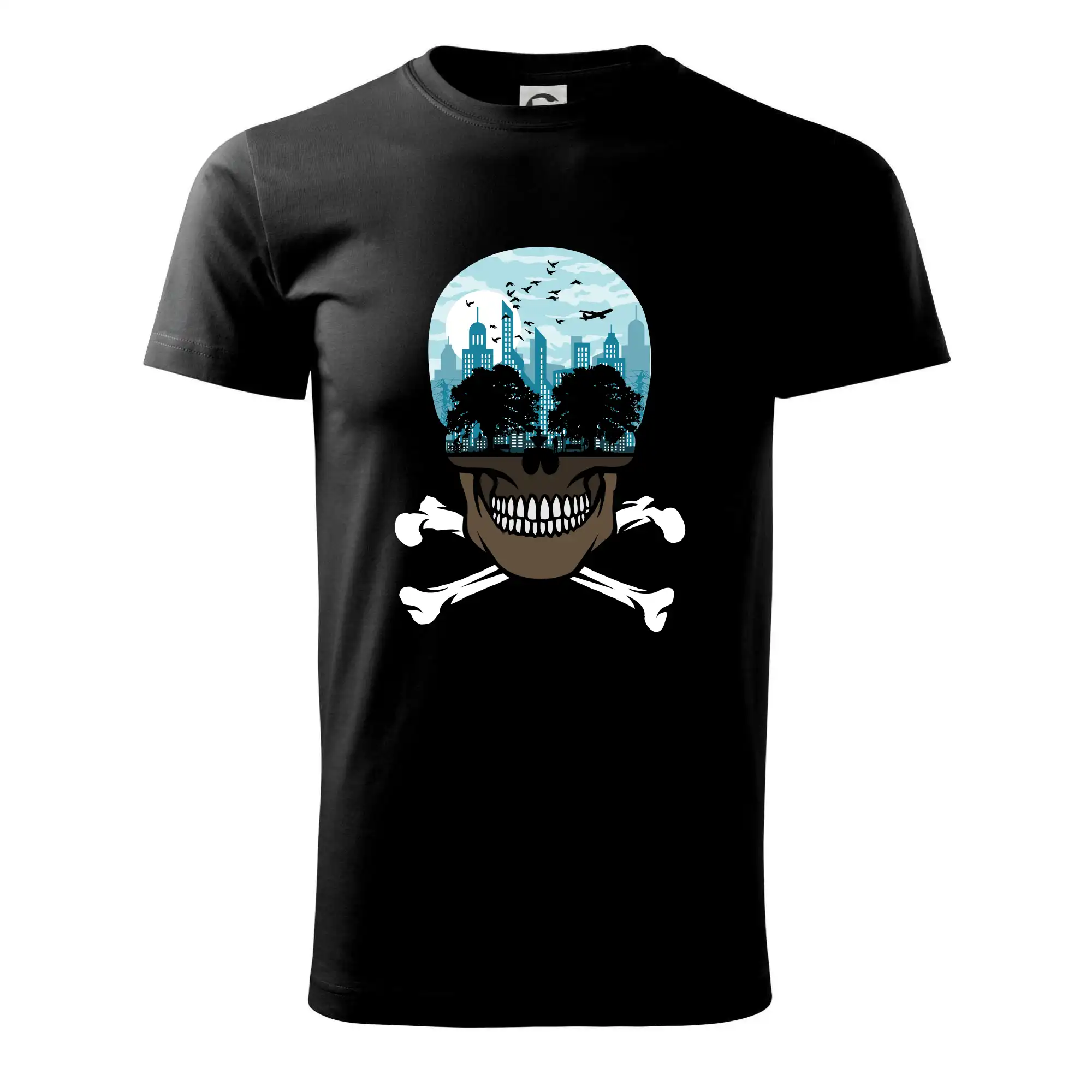 Grafické tričká - Death City skull - Klasické pánske tričko vyššej gramáže