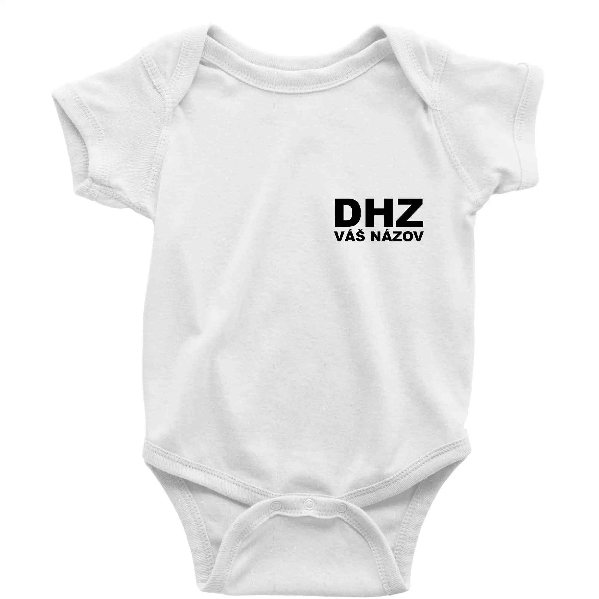 Originálne tričká pre hasičov - DHZ nápis (názov zboru - vlastný nápis) - Body dojčenské s krátkym rukávom