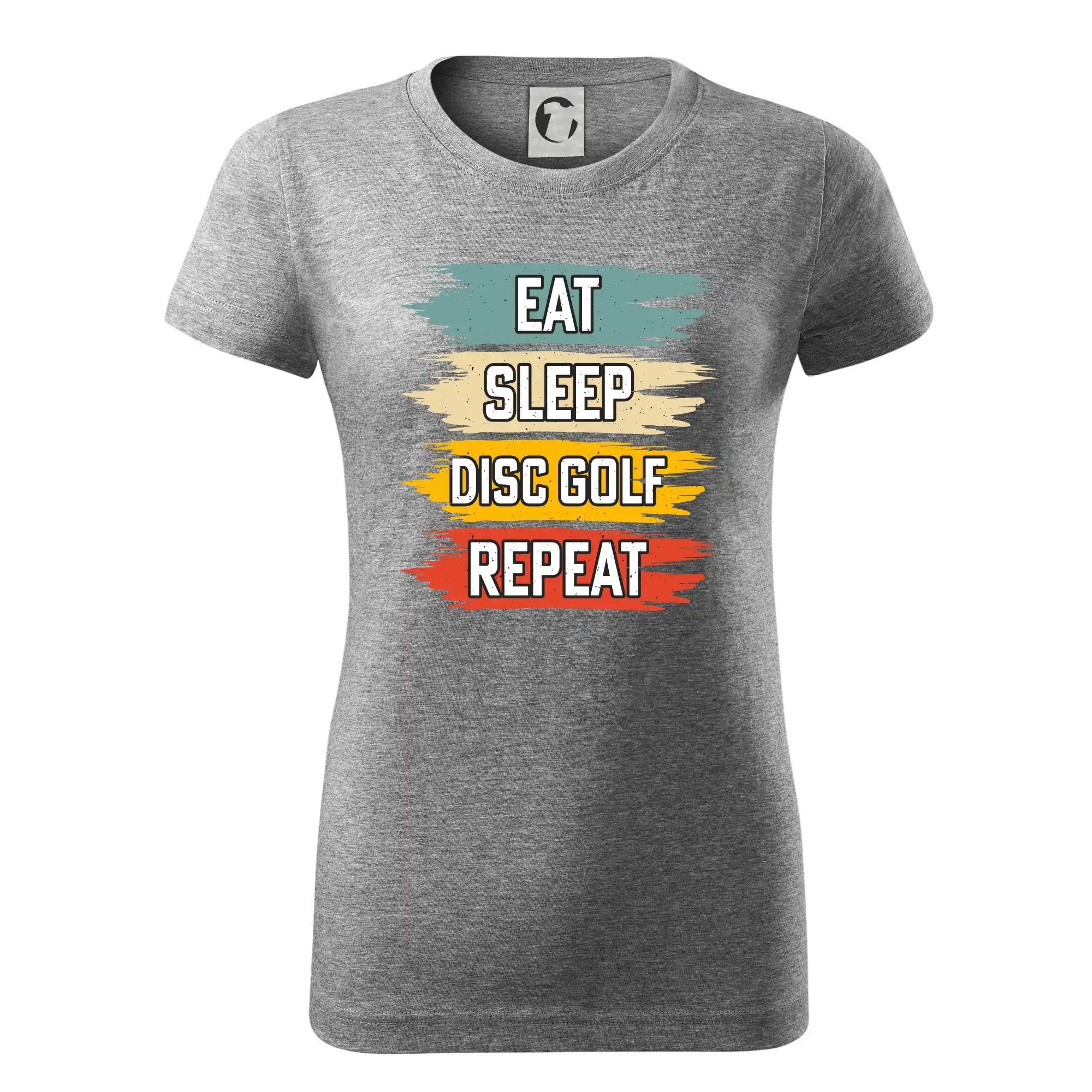 Disc Golf eat sleep barevné - Dámske tričko basic - ľahko voľnejšie a dlhšie