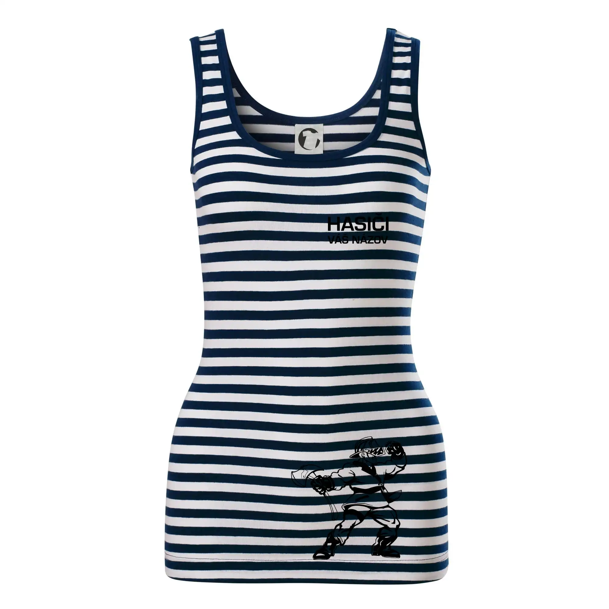 Originálne tričká pre hasičov - Hasič postava - vlastný názov - Sailor tielko na vodu