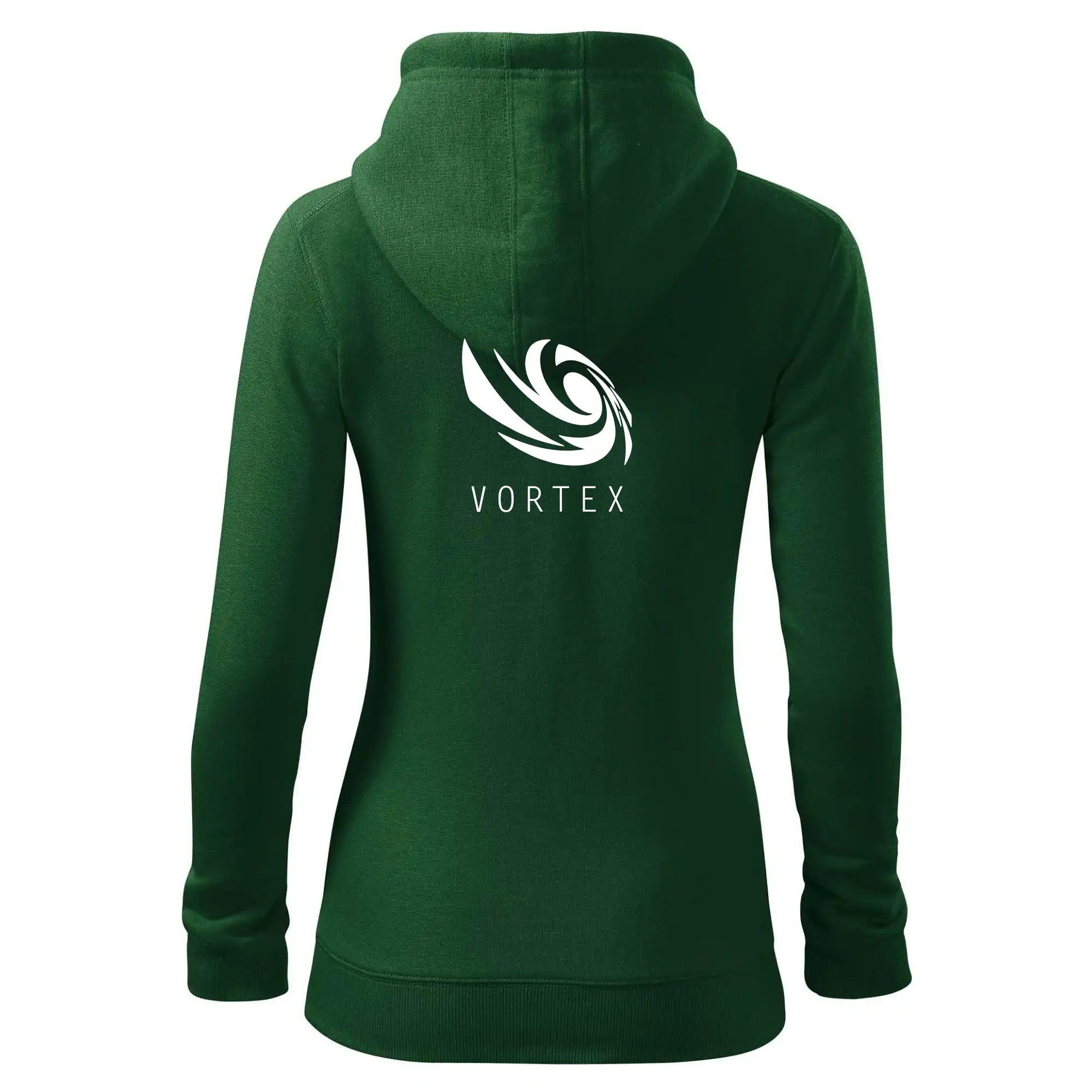 Tričká, mikiny a šiltovky pre Youtubery - Vortex logo jednofarebné - Mikina dámska trendy zipper s kapucňou