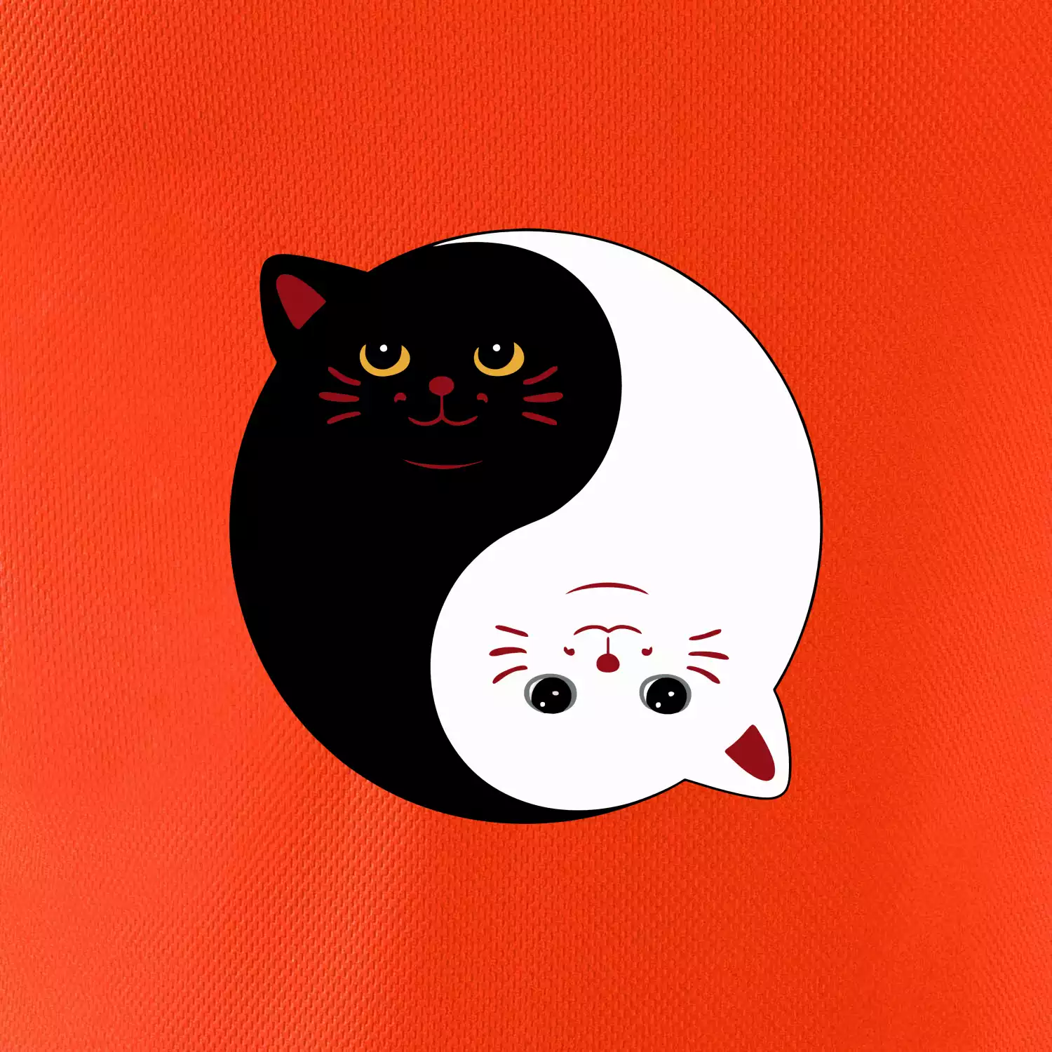 Kočky jin jang barevné