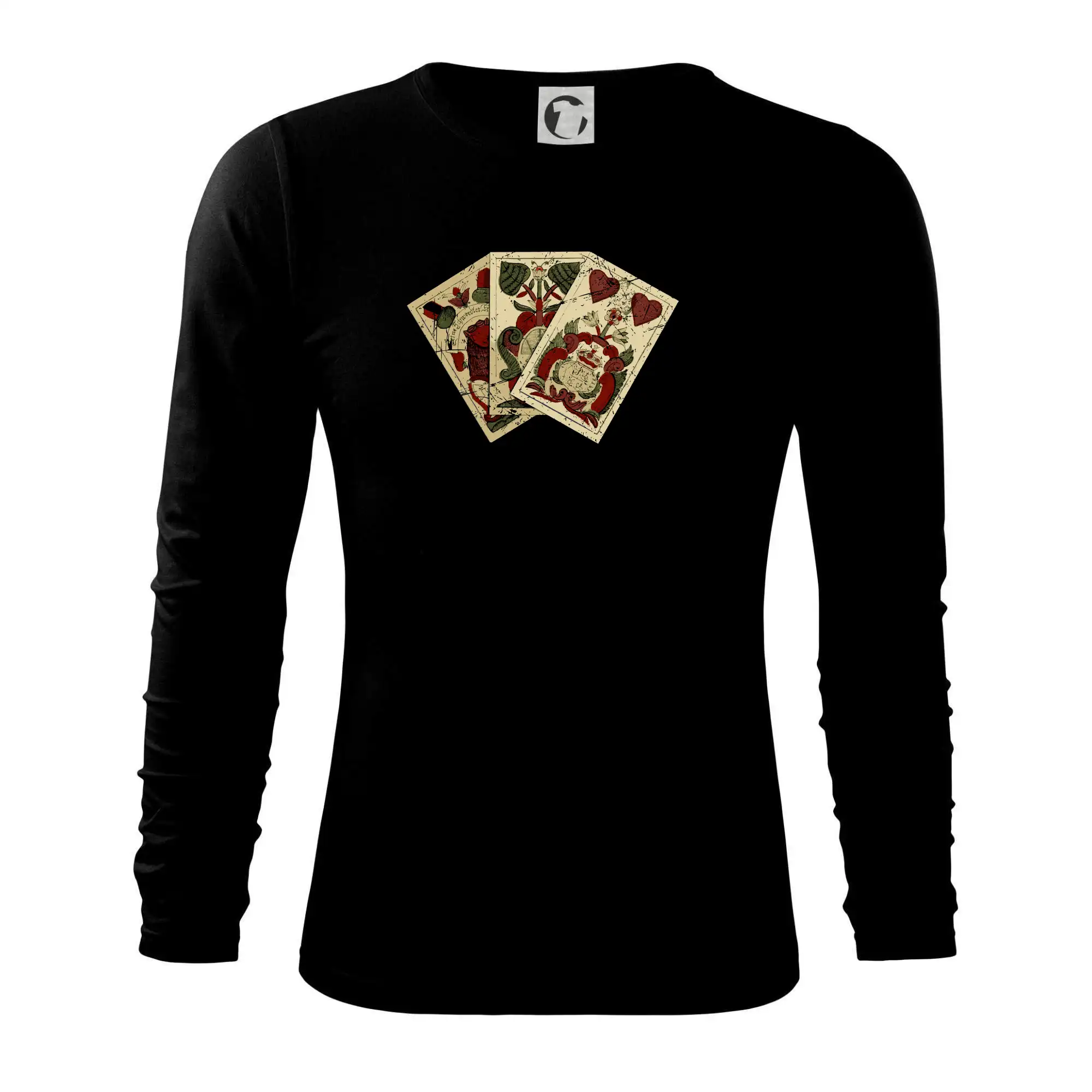 Tričká pre hráčov - Hracie karty na prší - Tričko s dlhým rukávom FIT-T long sleeve