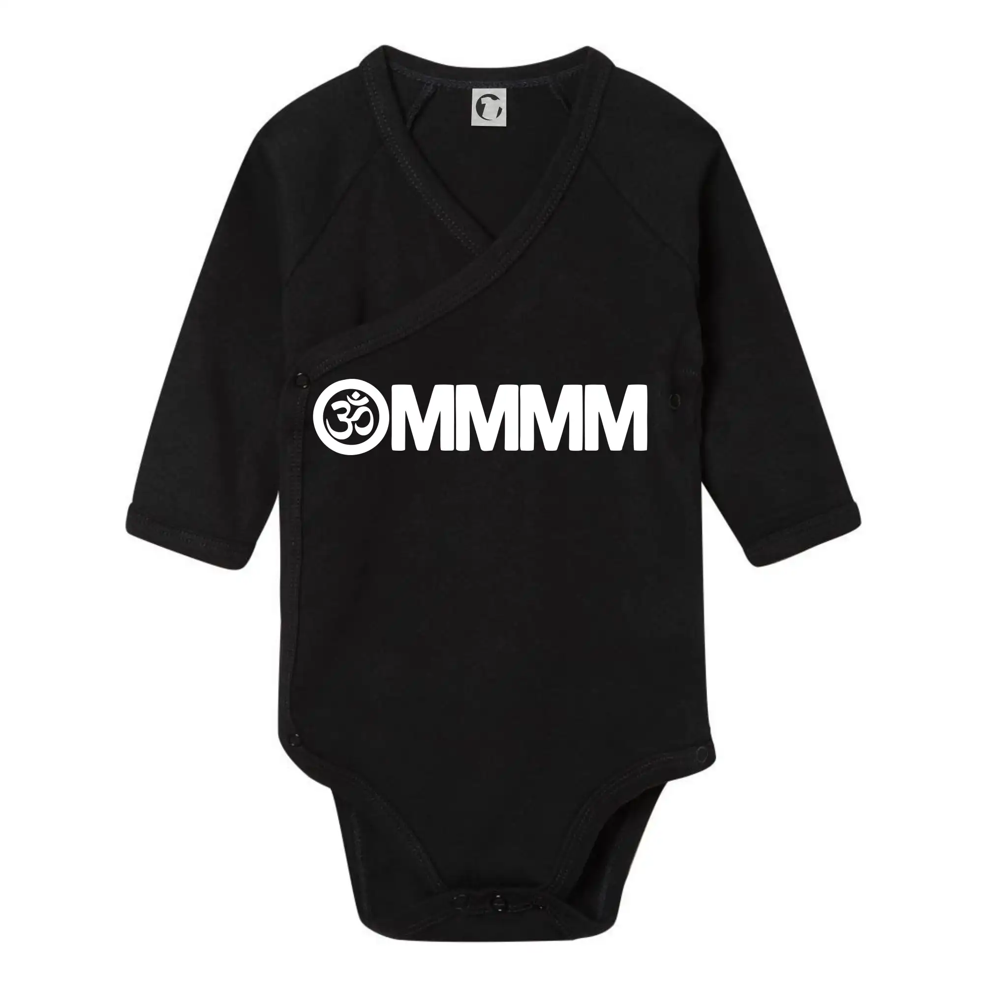 Tričká na jógu - Yoga mmm - Body zavinovacie s dlhým rukávom