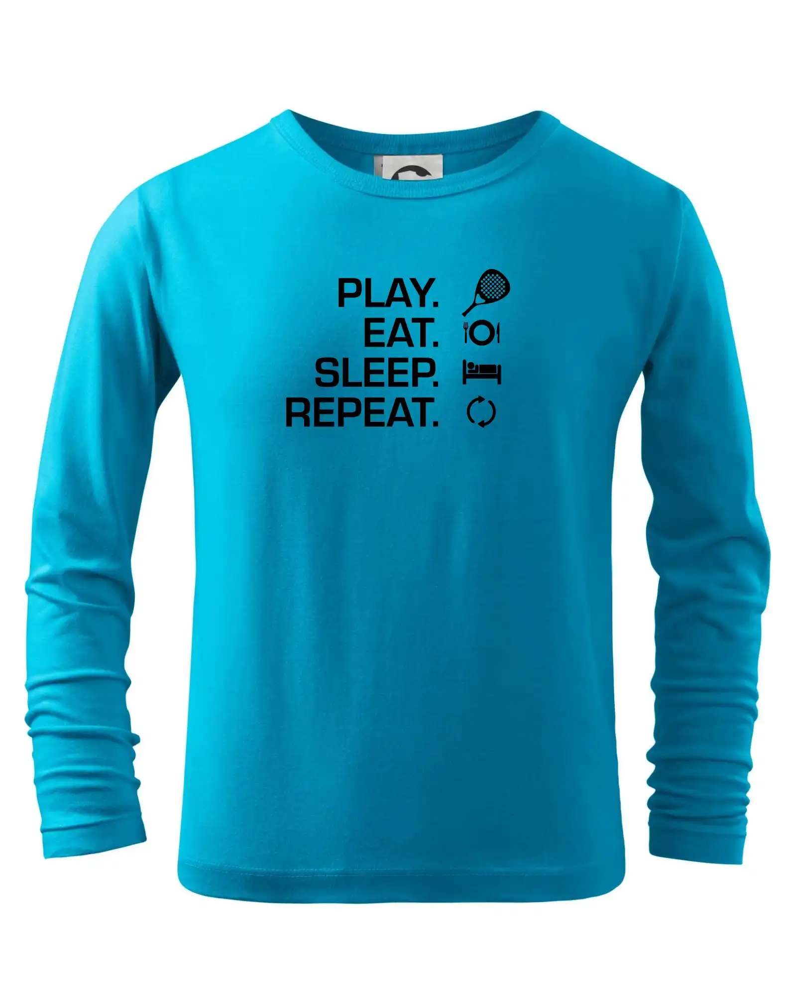 Tričká s motívmi Padel tenis - Play eat sleep repeat padel - Tričko detské Long Sleeve
