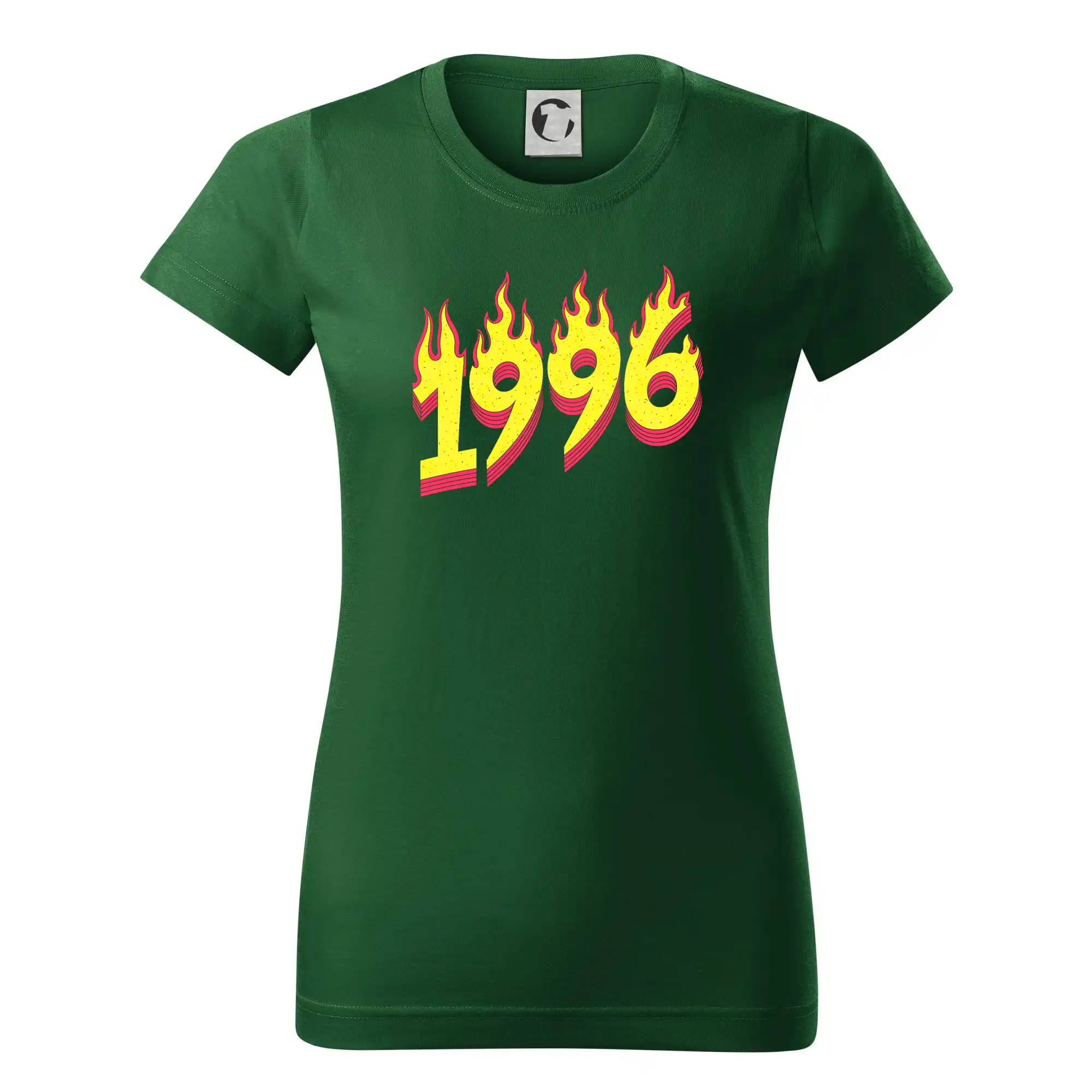 Trička s ročníkom 1996 - Narodeniny v ohni 1996 - Dámske tričko basic - ľahko voľnejšie a dlhšie