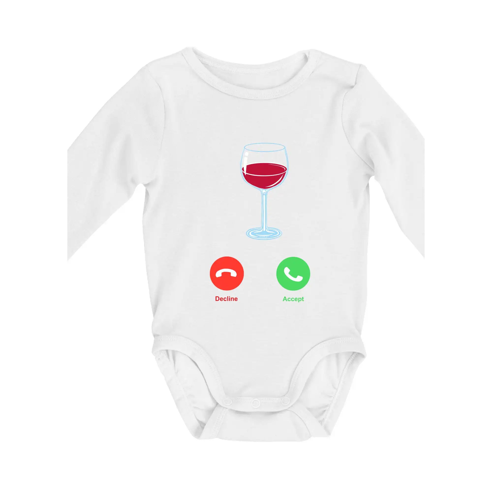 Vtipná tričká s tematikou vína - Víno volá (Pecka design) - Body dojčenské s dlhým rukávom