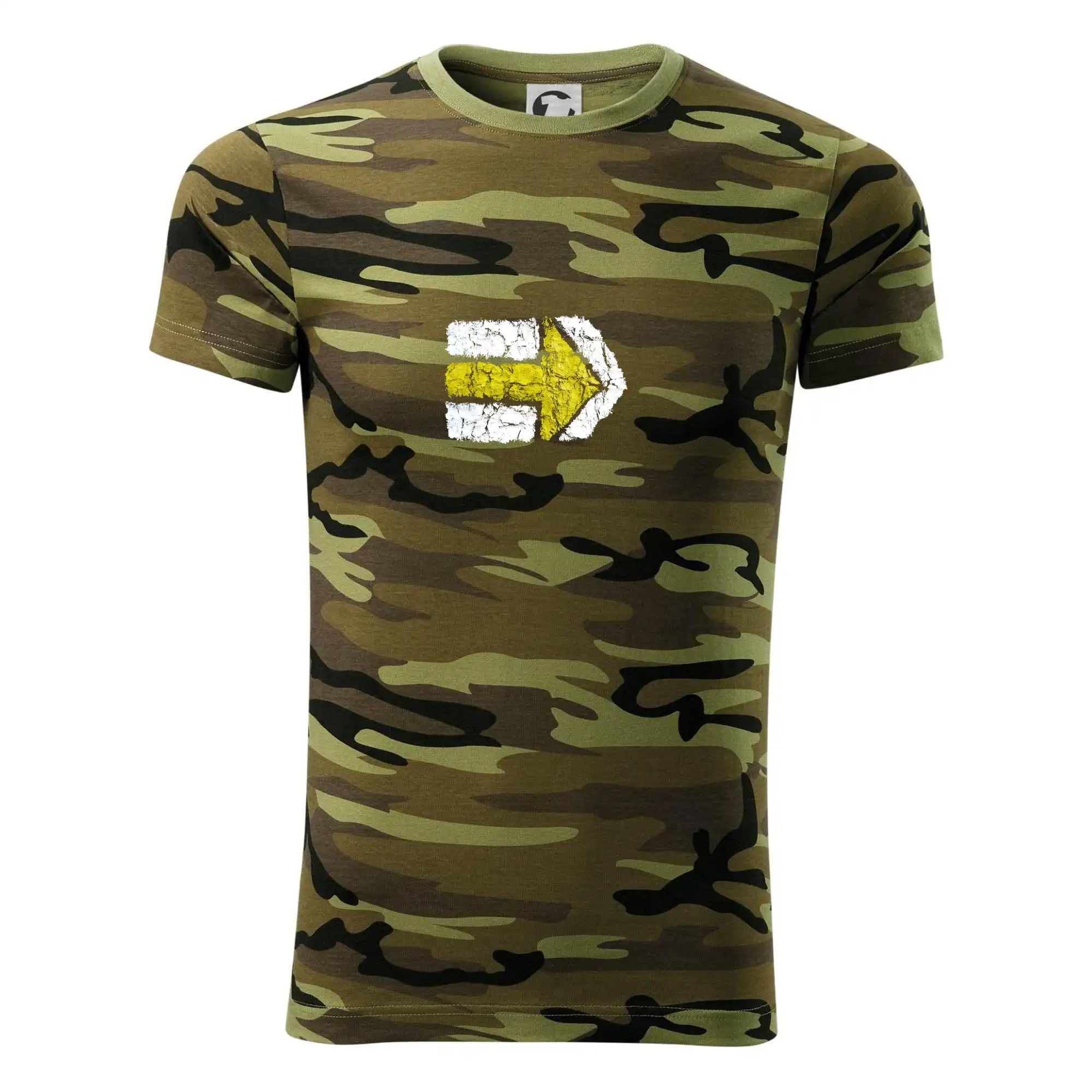 Trička na kempovanie - Párová turistická značka žlutá - Army CAMOUFLAGE