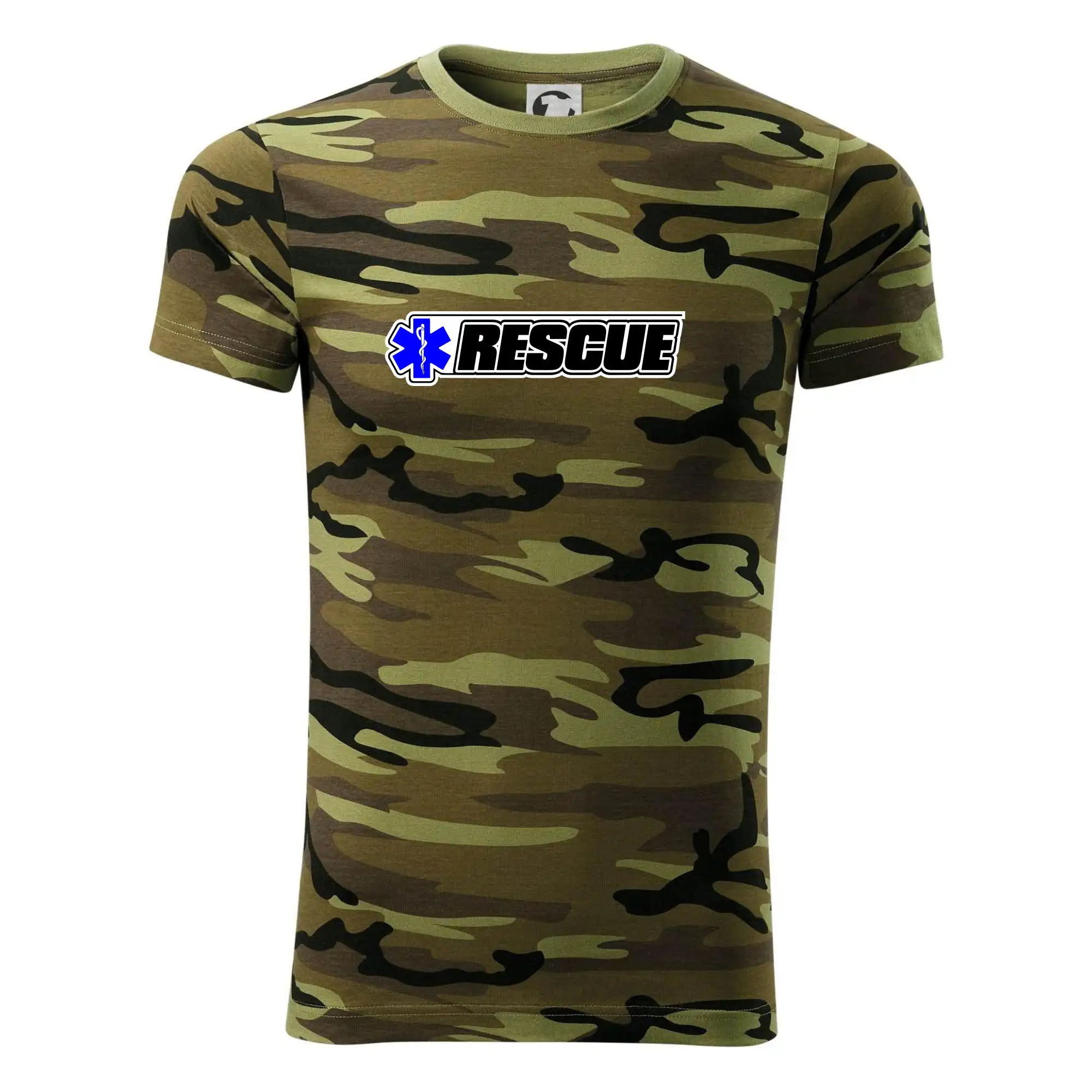 Tričká a mikiny pre záchranárov a lekárov - Kvalitné oblečenie pre zdravotníkov - Záchranár rescue kríž modrý - Army CAMOUFLAGE