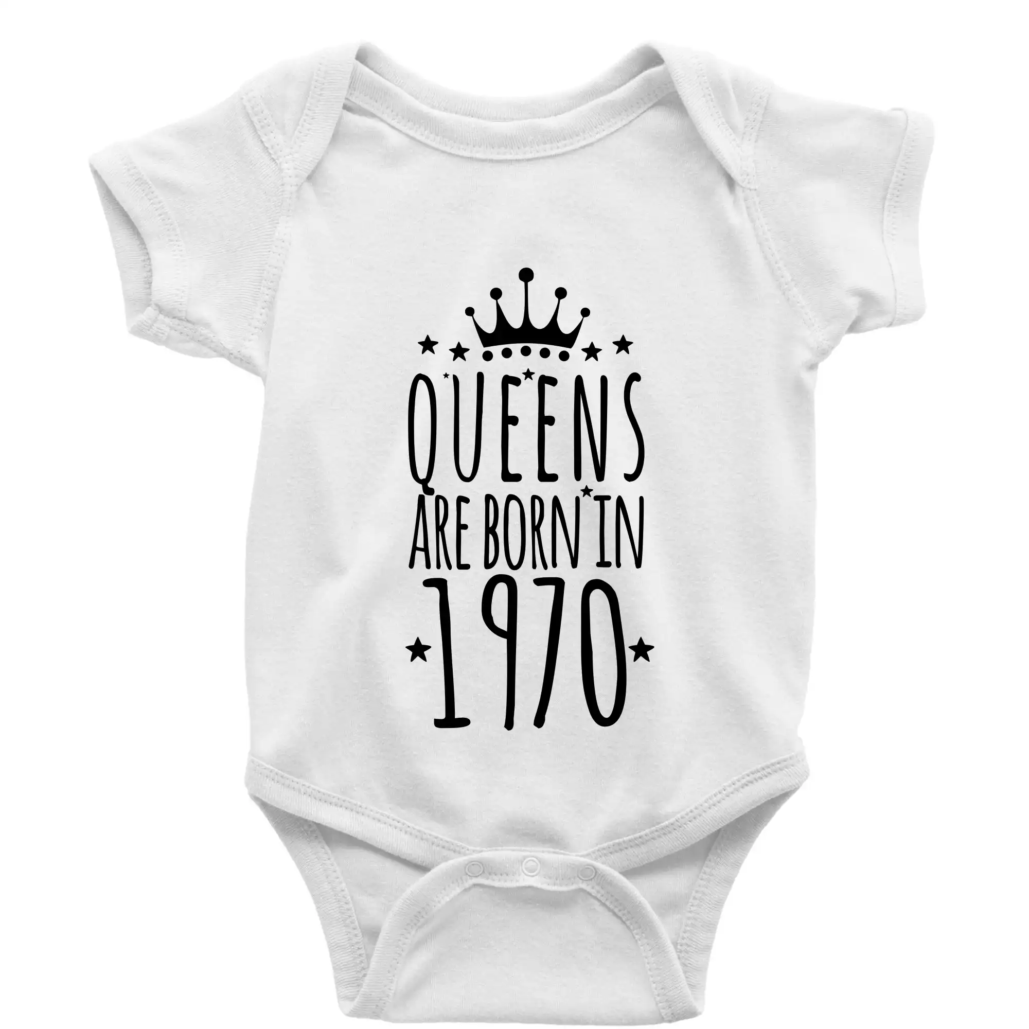 Trička s ročníkom 1970 - Queens are born in 1970 - Body dojčenské s krátkym rukávom