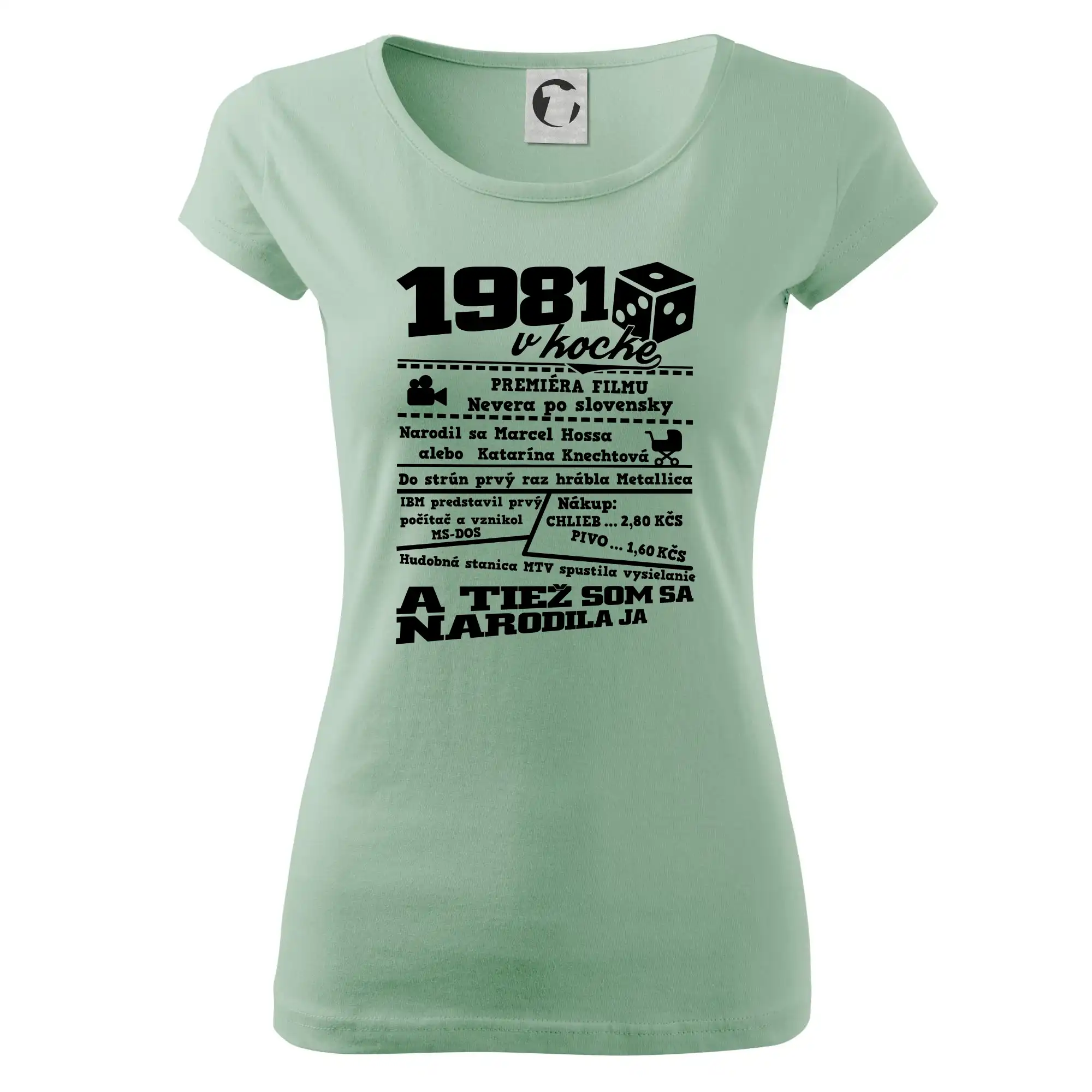 Trička s ročníkom 1981 - 1981 v kocke - Dámske tričko Pure