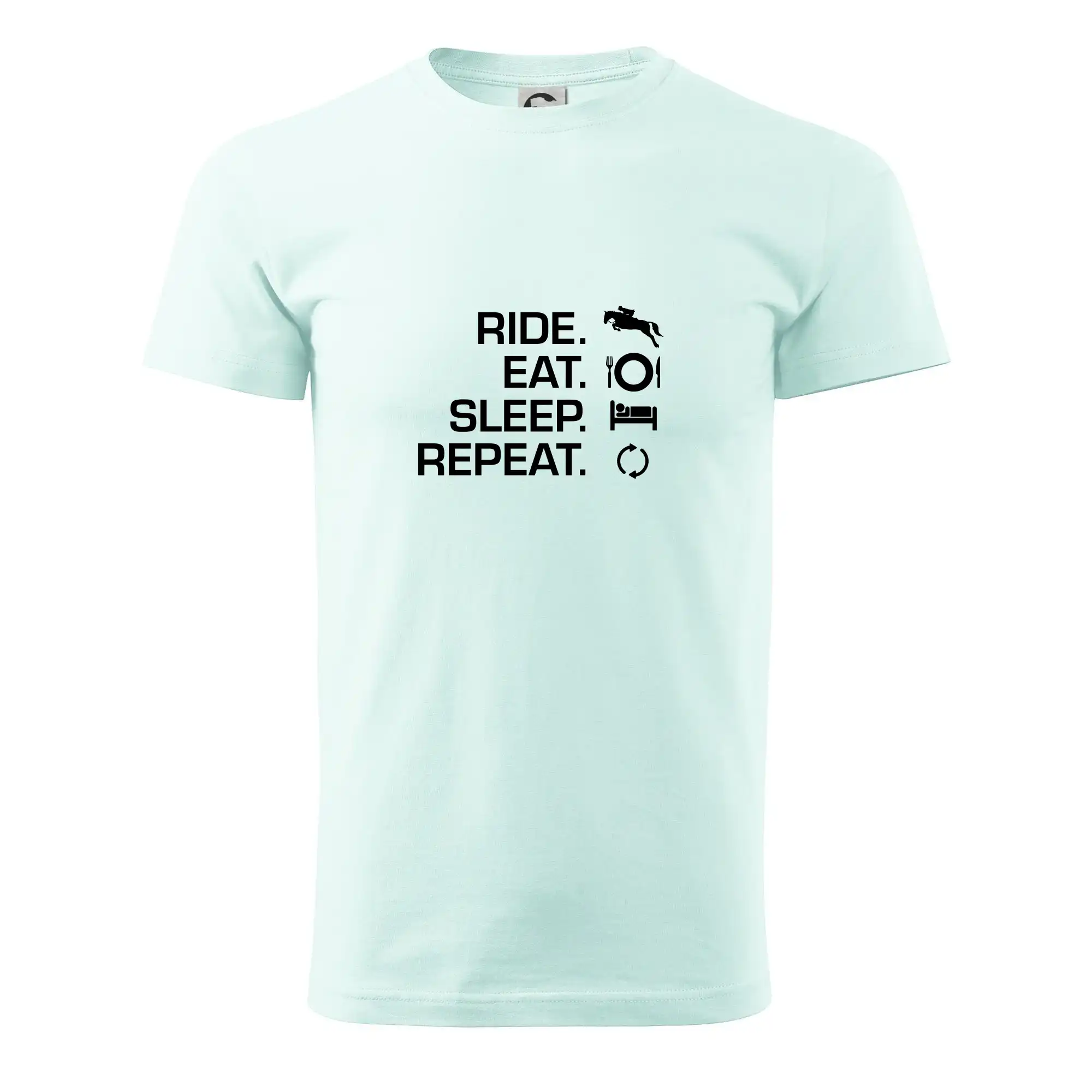 Tričká s koňmi - Ride Eat Sleep Repeat Kôň - Pánske tričko nižšej gramáže