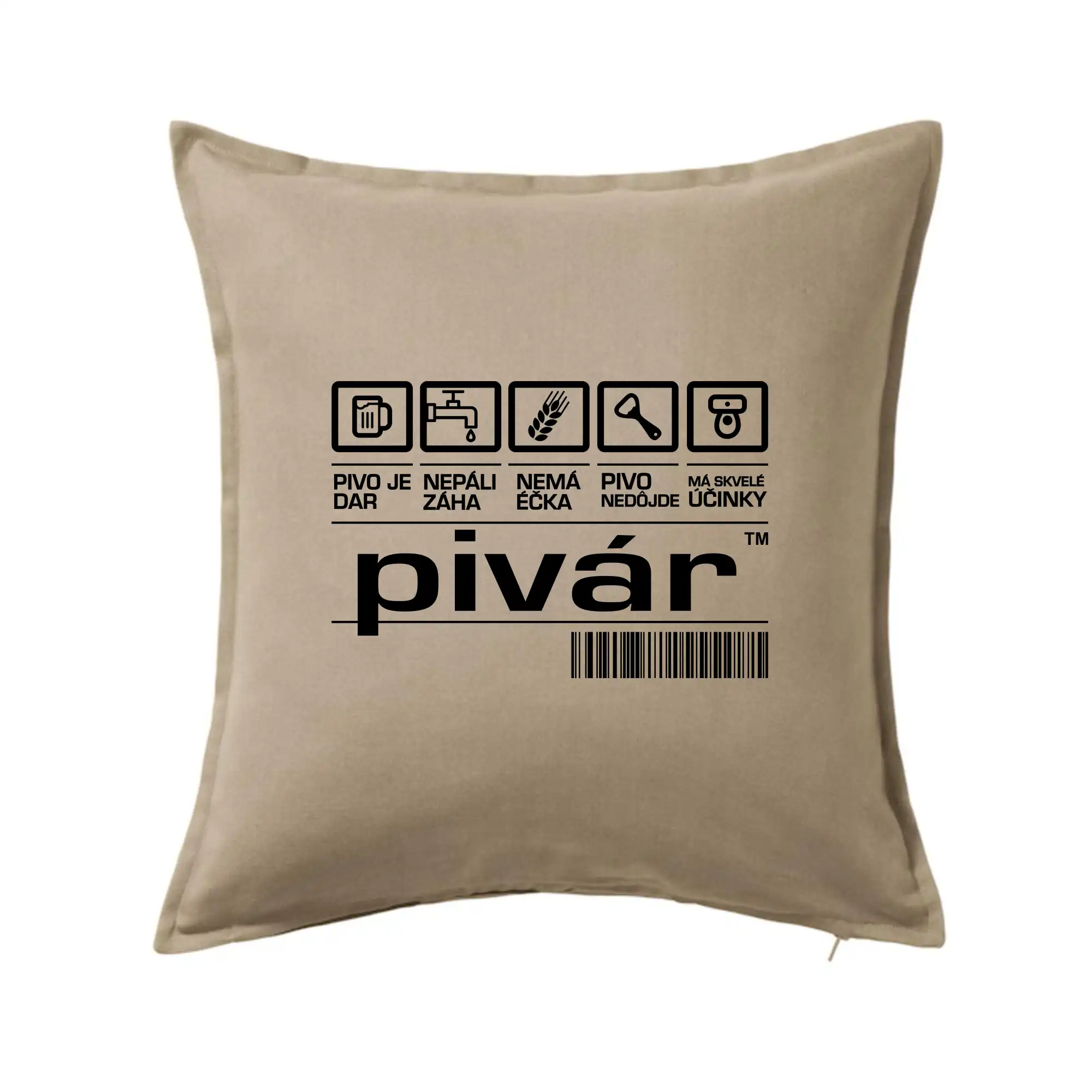 Vtipná tričká pre pivárov - Čiarový kód - pivár - Vankúš 50x50