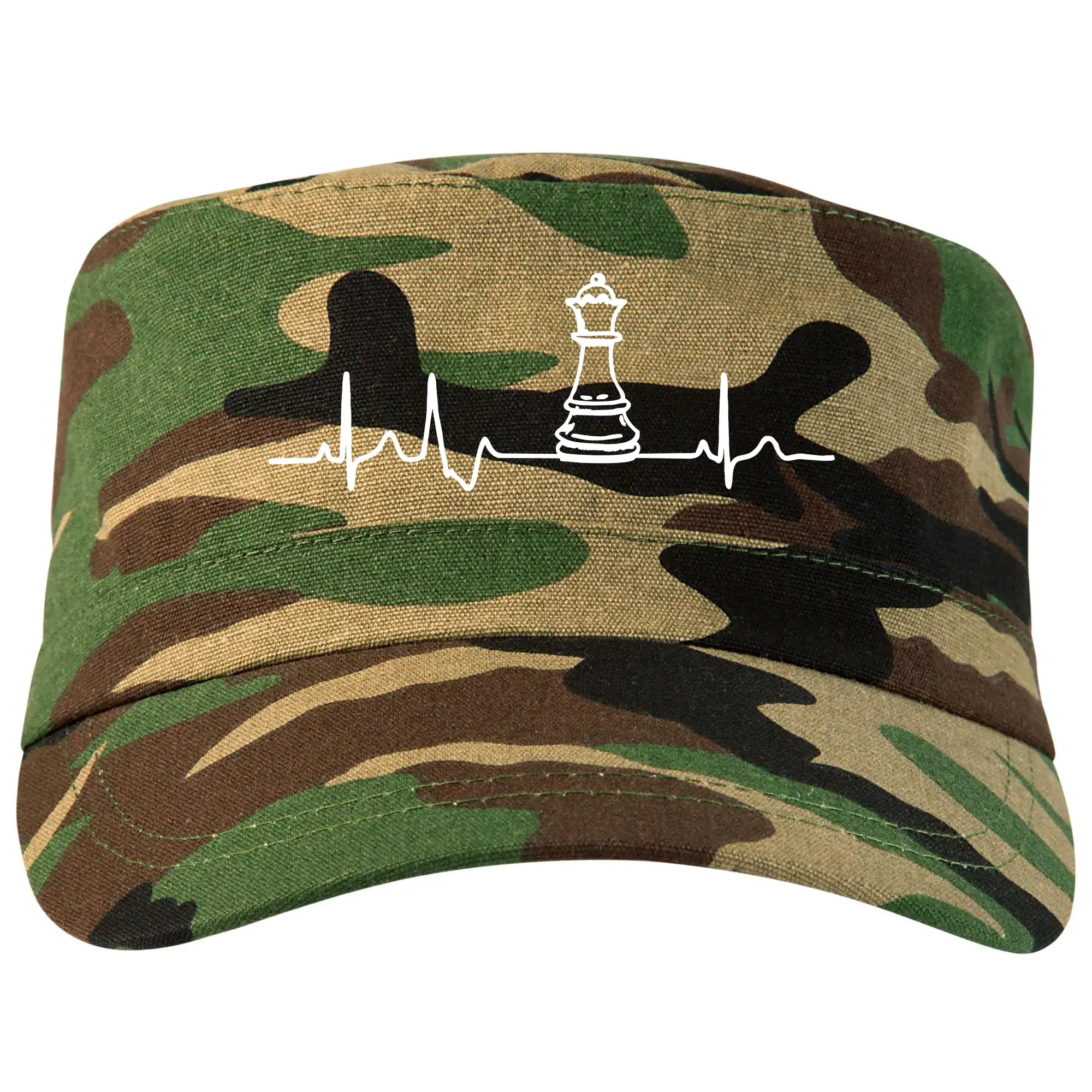 Tričká a mikiny so spoločenskými hrami  - EKG Šachové figúrky - dáma - Šiltovka CAMO